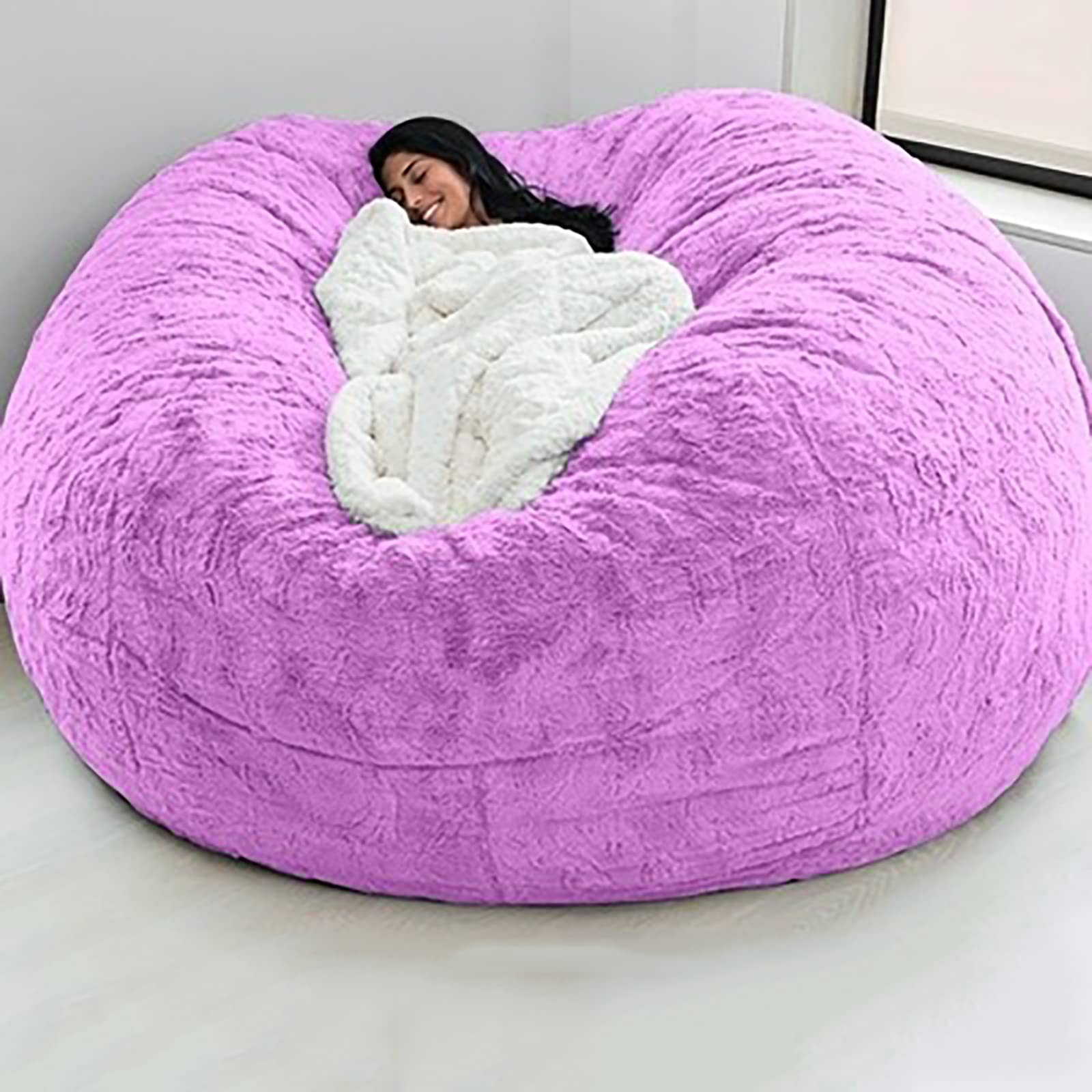 Large Microsuede Bean Bag Chair Cover - Plush Toy Storage Bag & Sofa Bed with Foam Filling, Breathable Comfortable Furniture for Adults | Perfect for Living Rooms, Game Rooms & Dorm Decor