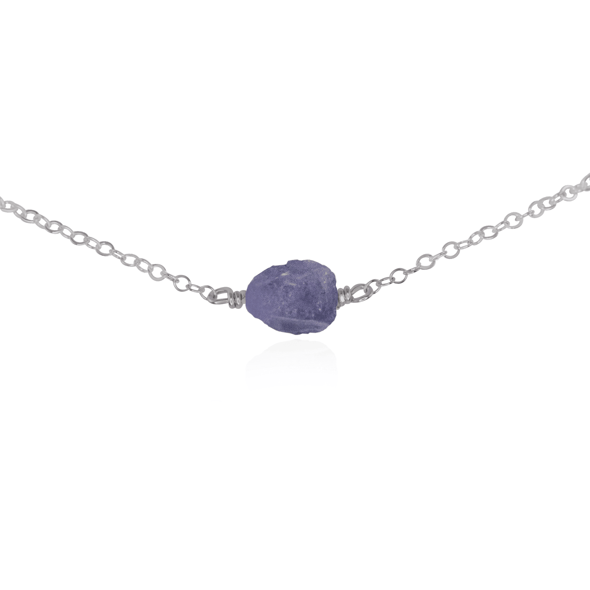 Natural Tanzanite Crystal Nugget Choker Necklace - Raw Tanzanite Gemstone Jewelry for Women - Perfect for Boho, Wedding & Everyday Wear