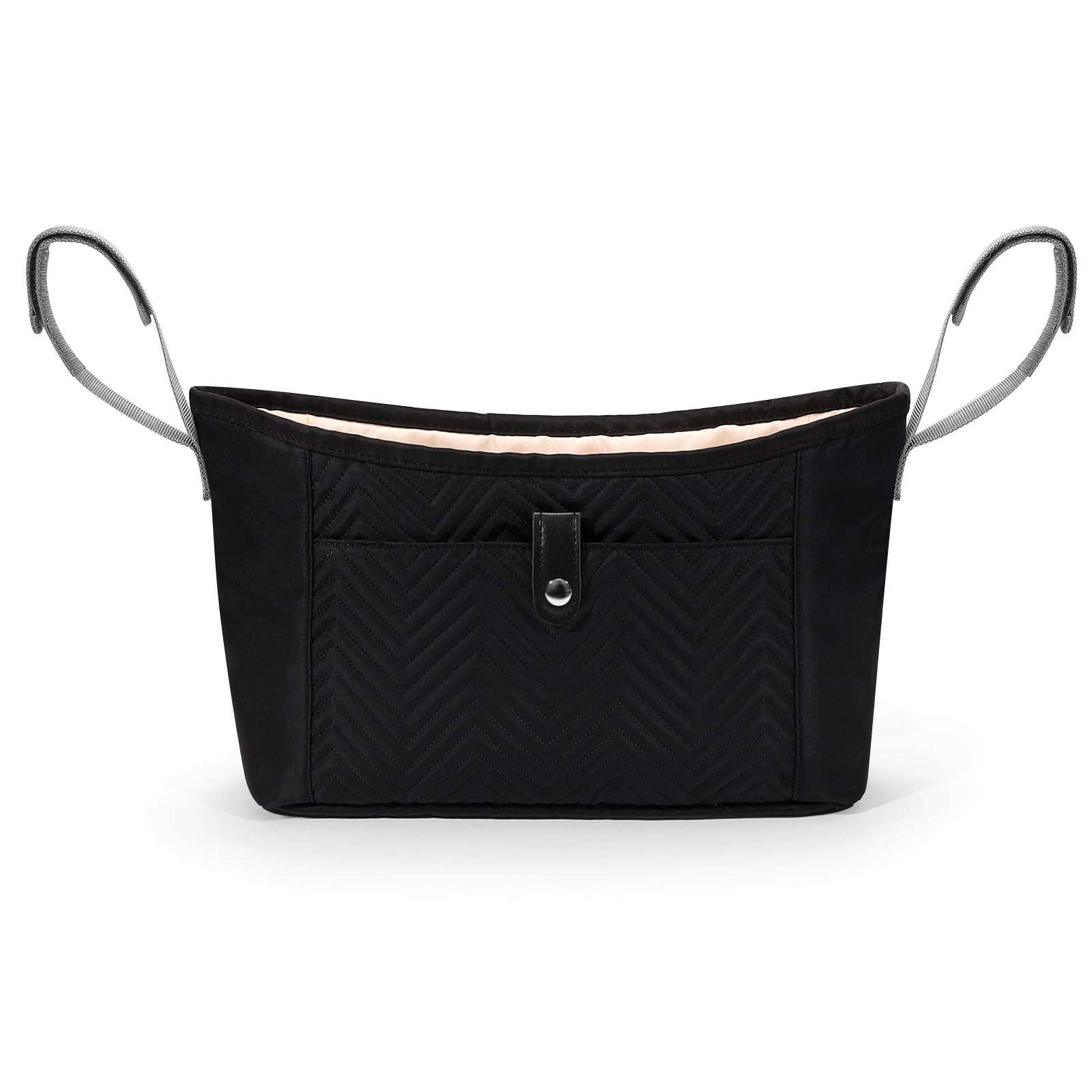 **Accmor Universal Stroller Organizer - Black Stroller Caddy Bag with Large Storage Pockets, Fits Uppababy, Baby Jogger, Nuna, Doona & Britax Strollers - Perfect for Diapers, Bottles & Toys On-The-Go**