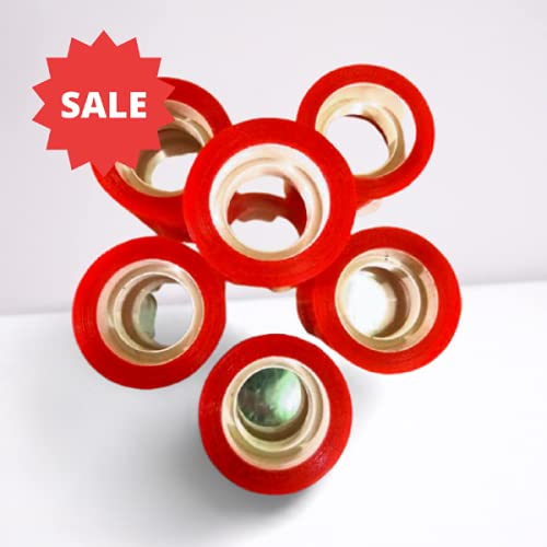 WigzoTapes Double Sided Red Transparent Tape for Hair Wigs, Hair Patches, Men & Women's Wigs - 6 Small Rolls (4m x 24mm Each) - Secure & Comfortable Hold for Daily Wear, Cosplay & Hair Styling