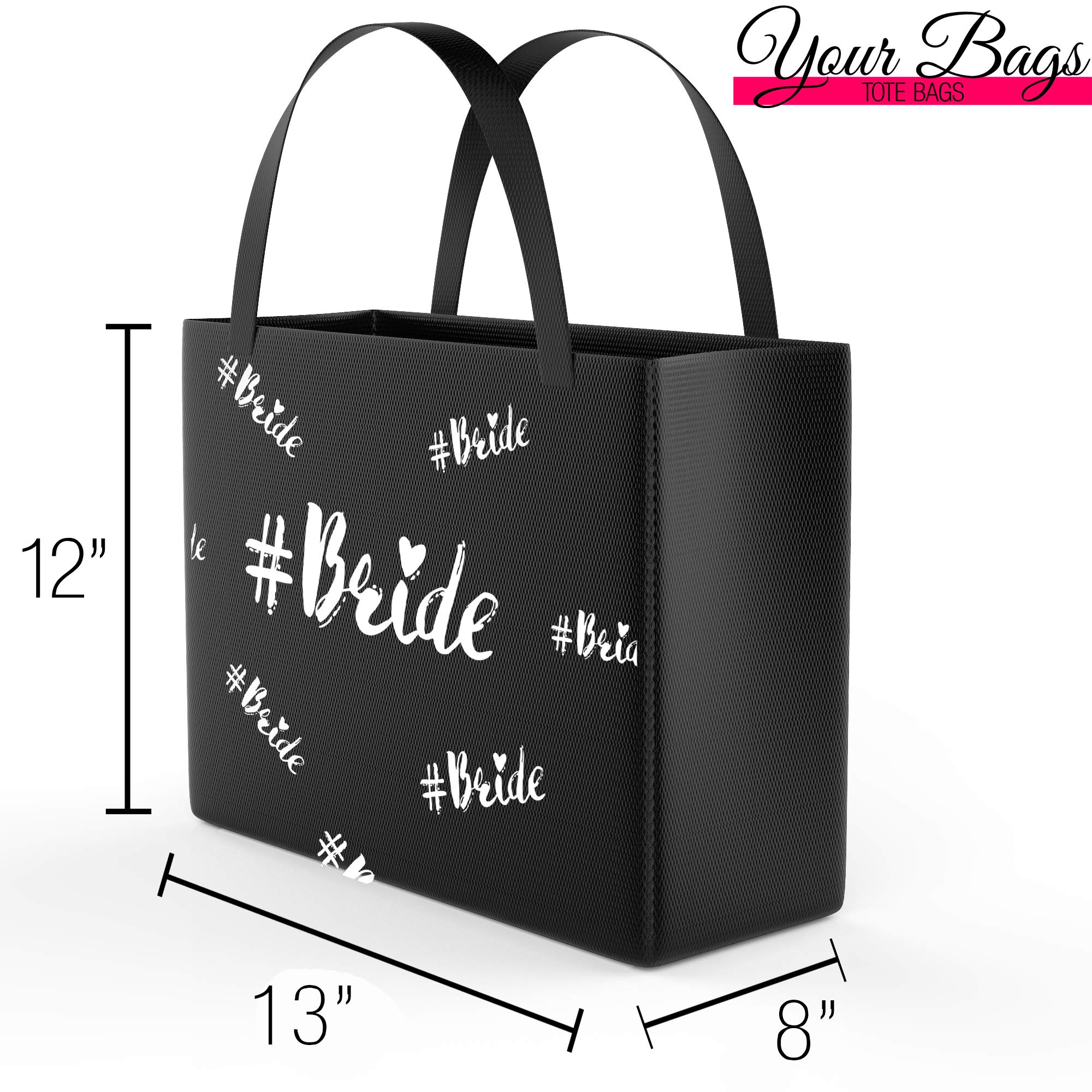 Bridesmaid Tote Bags 12x13 Inch - 5 Pack Wedding Party Gift Set for Bride Tribe, Team Bride Accessories & Bachelorette Party - Perfect for Bridal Shower, Wedding Prep & Girls' Getaway