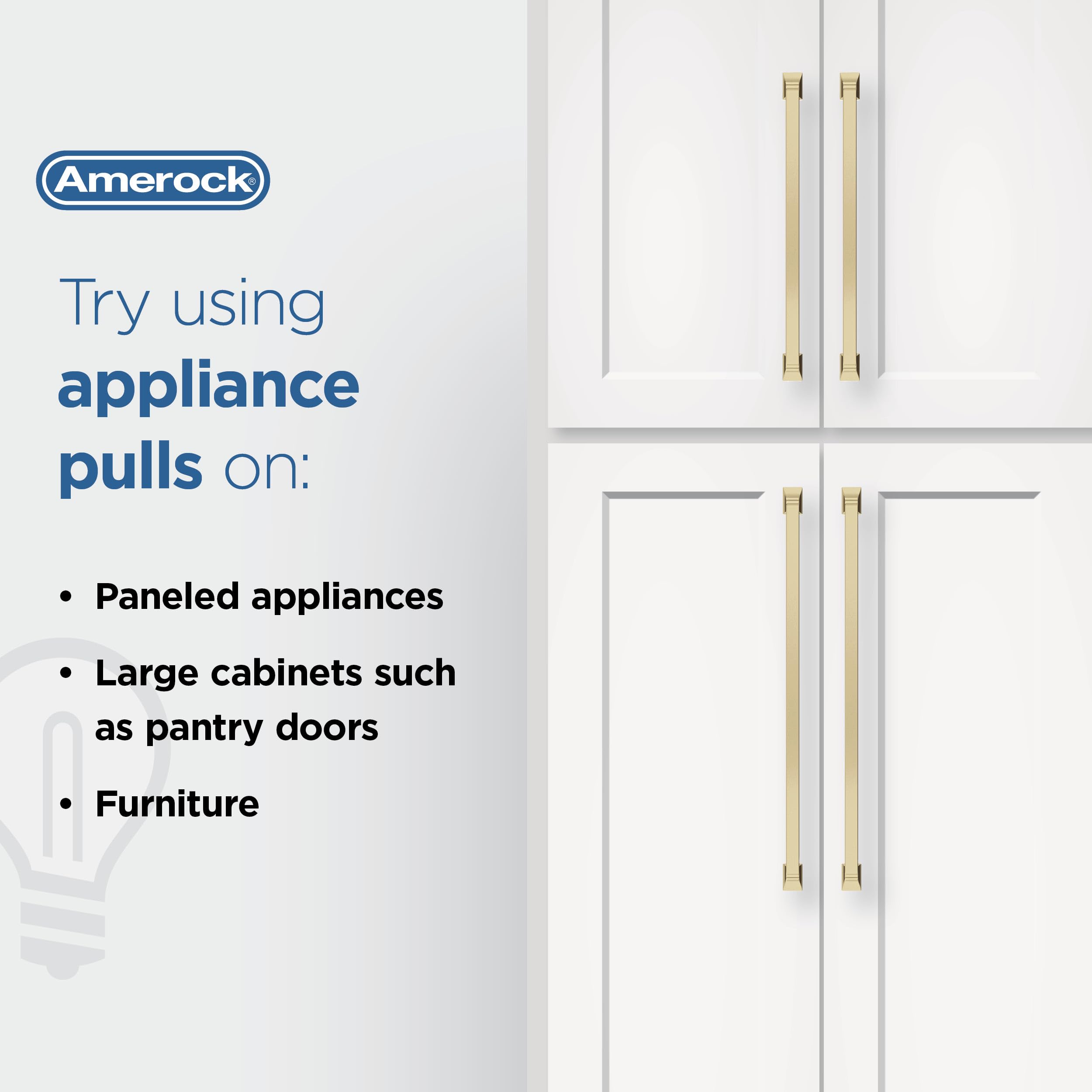 Amerock 12 Inch (305mm) Center to Center Polished Nickel Appliance Pull - 1 Pack Drawer Handle Cabinet Hardware for Kitchen, Bathroom & Furniture Upgrade