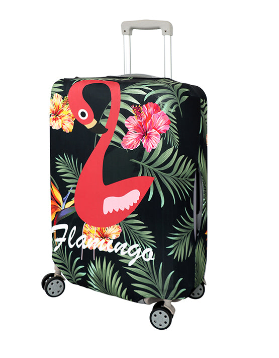 Tosca Large Luggage Cover with Flamingo Print - Waterproof Suitcase Protector for Travel - Perfect for Airplanes, Cruise Ships & Vacation Trips