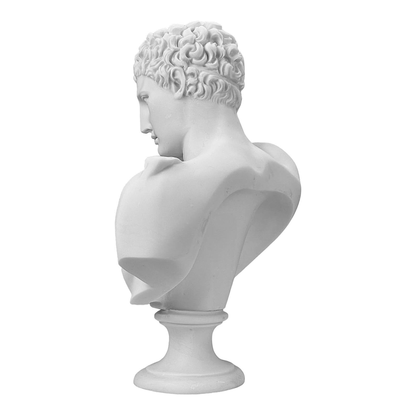 Hermes Bust Head - Greek God Statue Sculpture, Cast Marble Museum Replica - Perfect for Home Decor, Office Display & Greek Mythology Collections