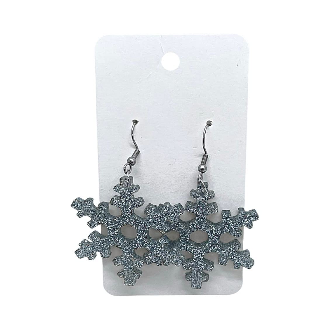 Snowflake Earrings for Women - Acrylic Christmas Jewelry Set | Holiday Party Earrings, Winter Wedding Accessories & Stocking Stuffers Gift Ideas
