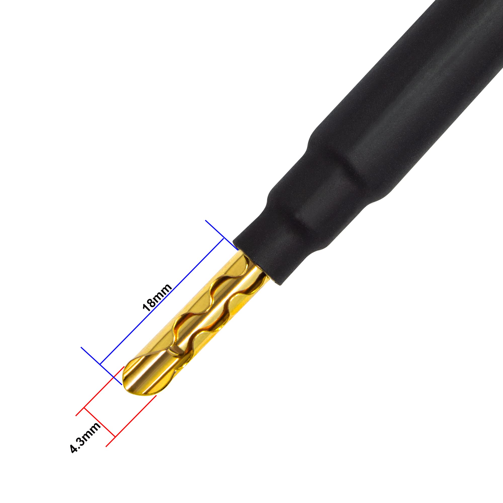 Premium 12 AWG HiFi Speaker Cable Pair - 8ft Ultra-Pure OFC Audiophile Grade with Gold Banana Plugs & Silver Tweed Jacket - Perfect for Home Theater, Studio Monitors, and High-End Audio Systems