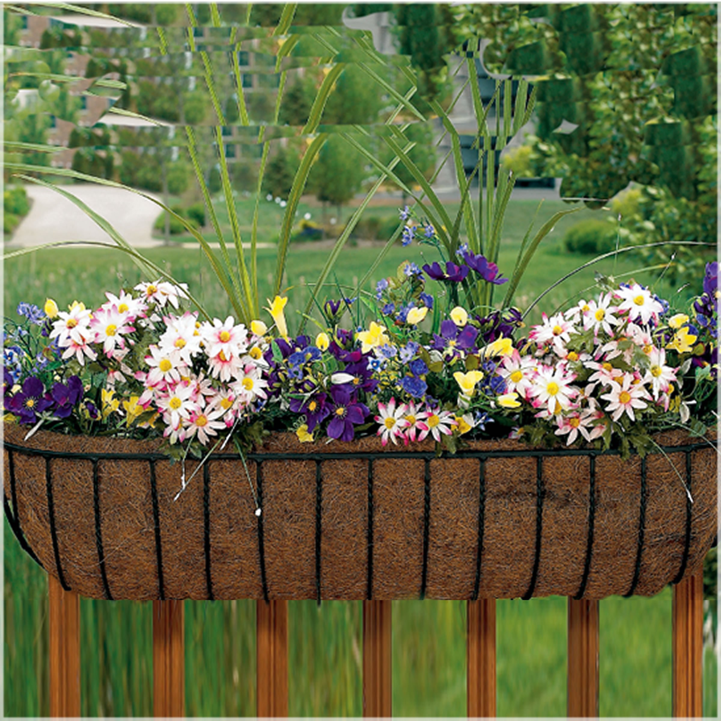 CobraCo Black 36-Inch Canterbury Horse Trough Planter HTCB36-B - Large Outdoor Garden Planter for Flowers, Plants & Herbs - Perfect for Patio, Deck, Farmhouse & Rustic Decor