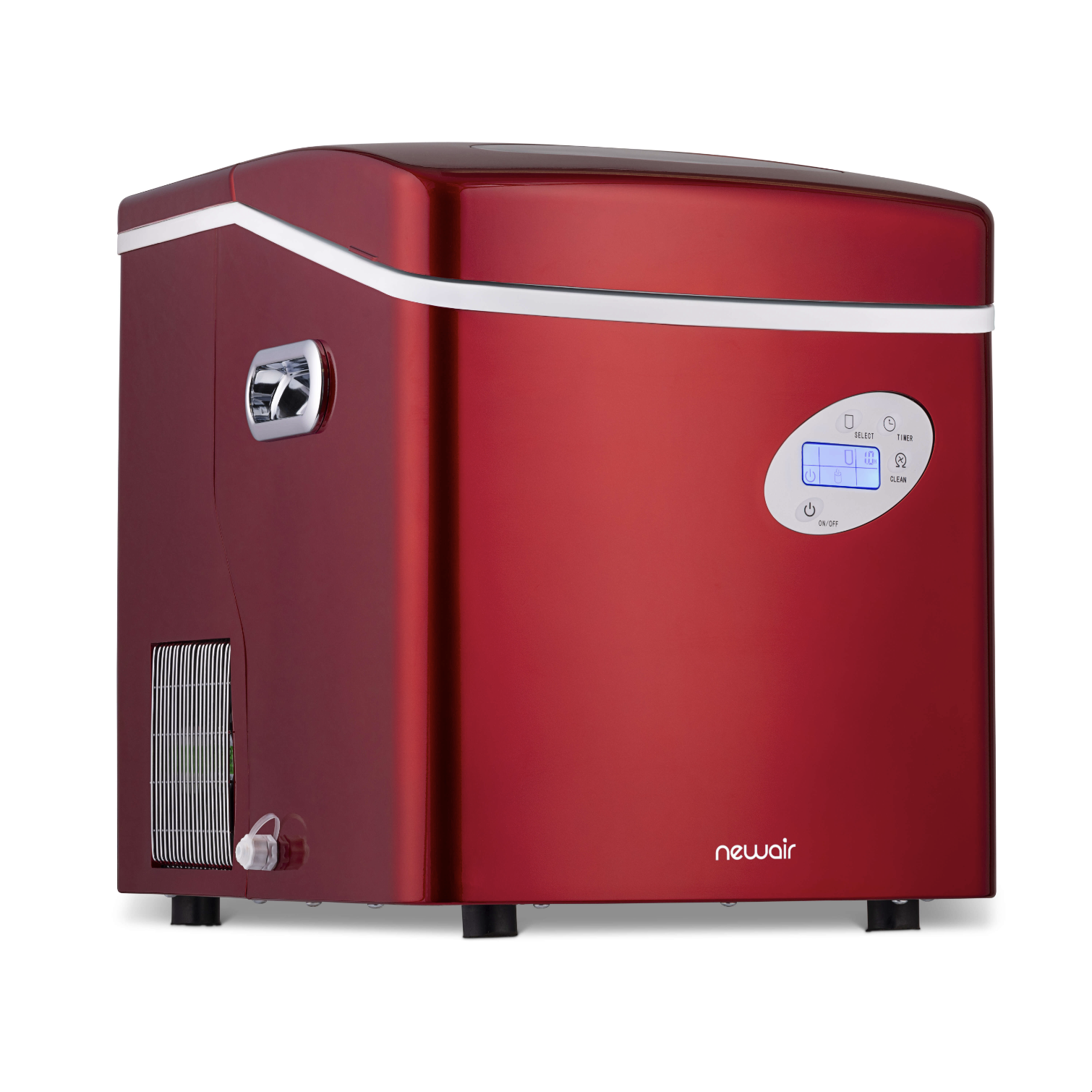 Newair® Countertop Ice Maker - 50 lbs/Day, Bullet Ice Machine for Home, Office, or Party - Fast & Portable Ice Maker in Red