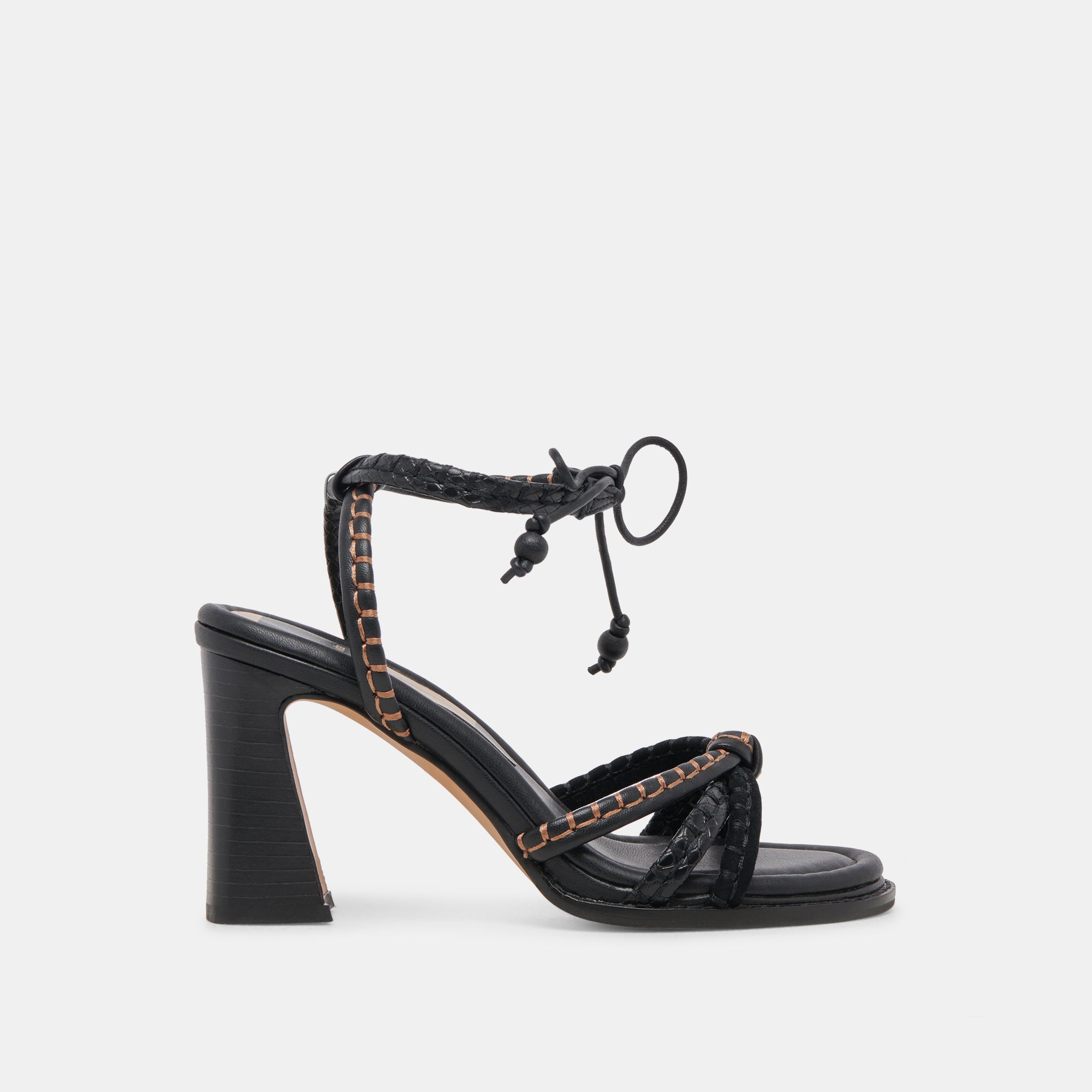 GAZELE Black Multi Leather Heels for Women - Stylish High Heel Pumps for Party, Wedding & Evening Events