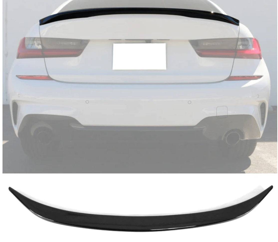 2019-2021 BMW 3 Series G20 Sedan 4-Door Rear Spoiler - M Performance Style Painted Jet Black (Code #668) - Enhance Your Car's Aerodynamics & Sporty Look for Street Racing & Car Shows