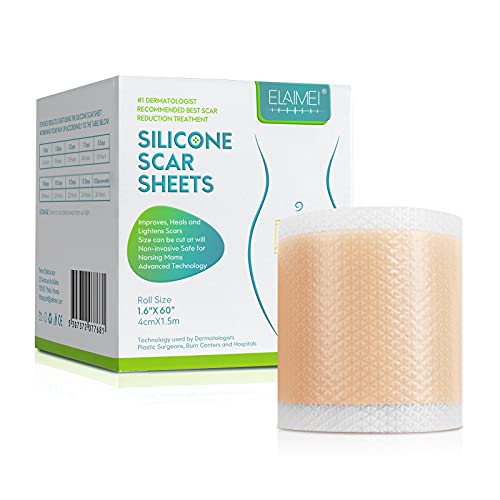 SINGOVE Silicone Scar Sheets for Scars, Keloids, C-Section & Burns – 1.6” x 60” Reusable & Washable Medical Grade Scar Tape – Perfect for Post-Surgery Recovery & Skin Healing