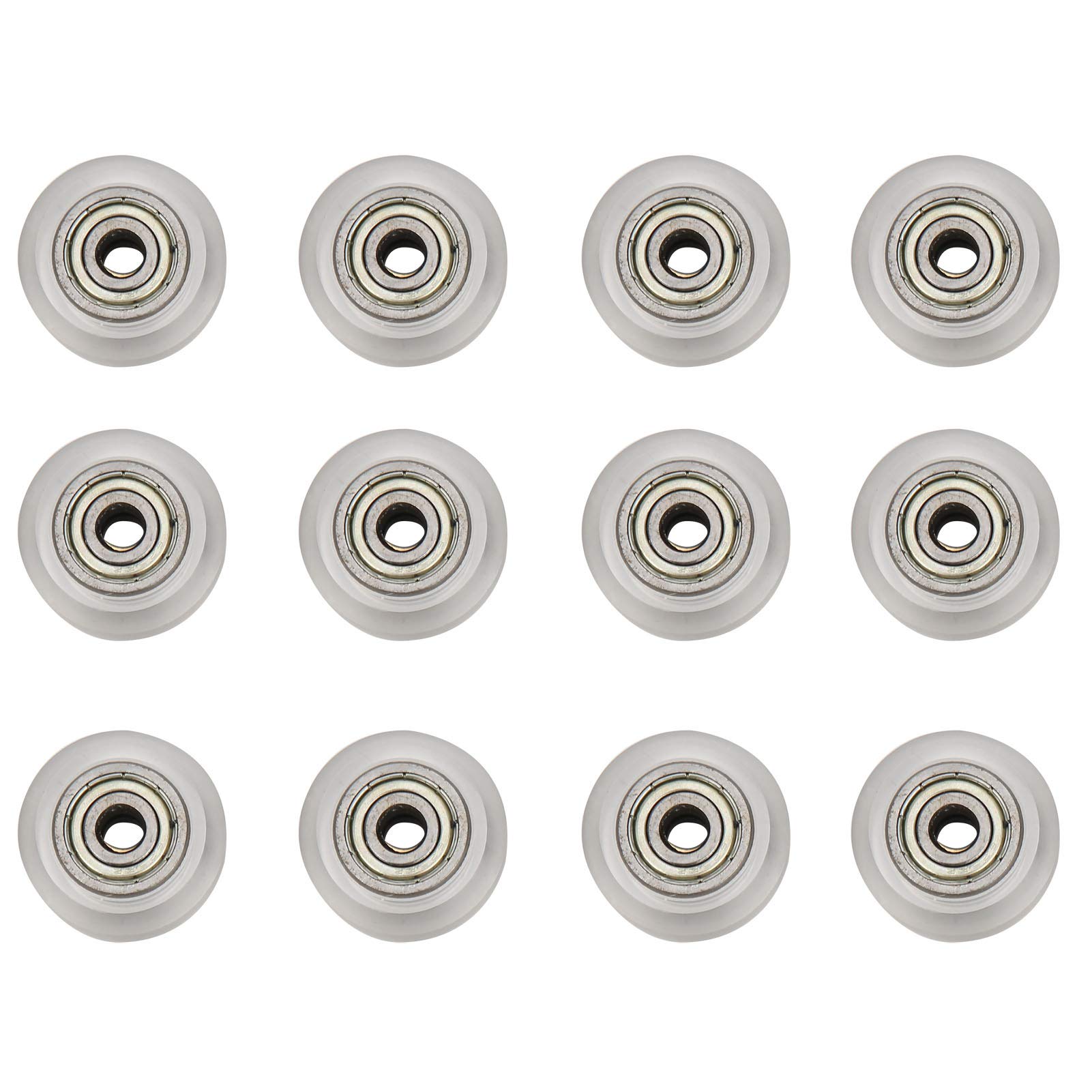 12 Pcs Idler Pulley Wheels for 3D Printers - Transparent Plastic Passive Bearing Wheels, Replacement Pulley Set for Smooth Printing - Perfect for DIY 3D Printer Maintenance and Repairs