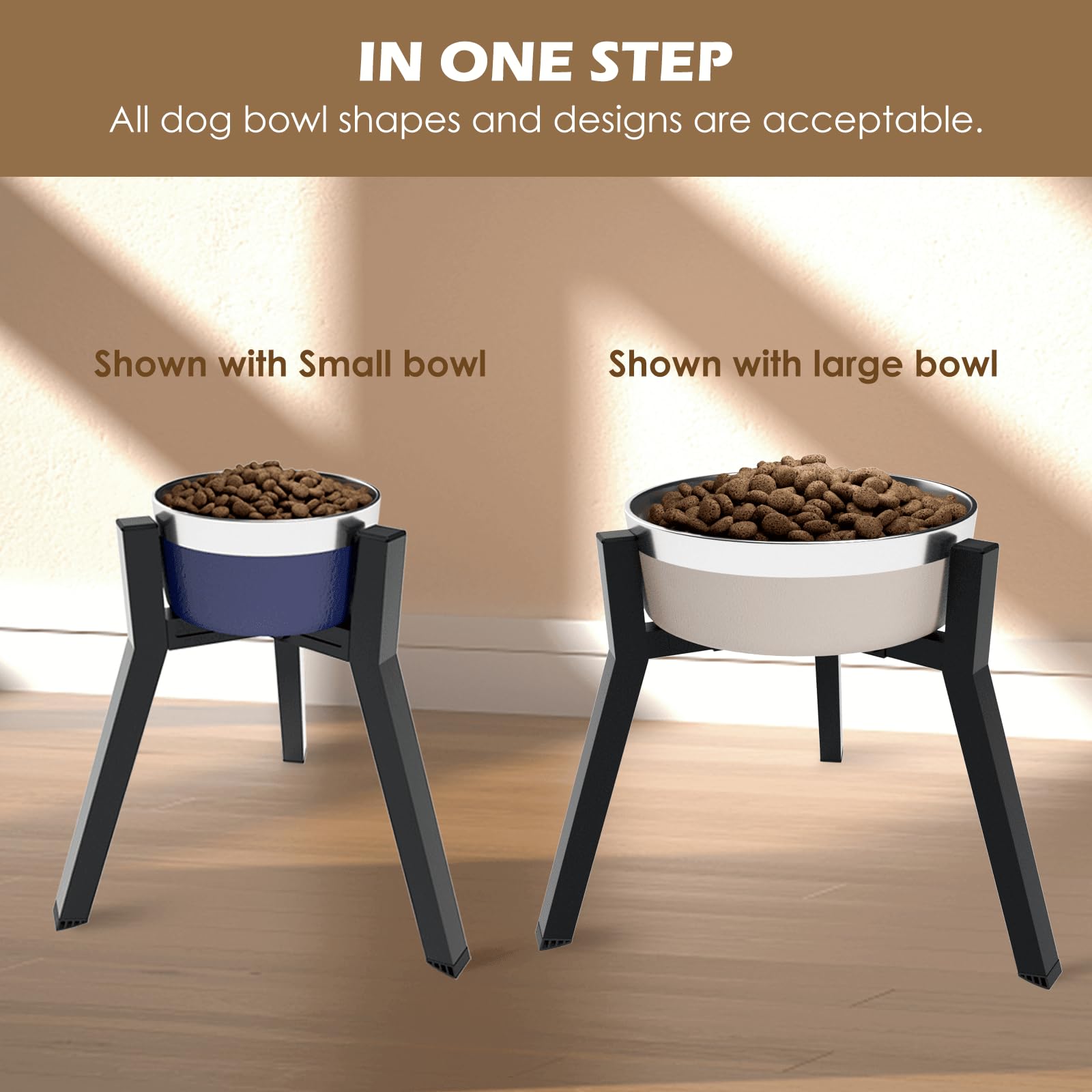 **Adjustable Elevated Dog Bowl Stand for Large & XL Dogs - 7-10.6
