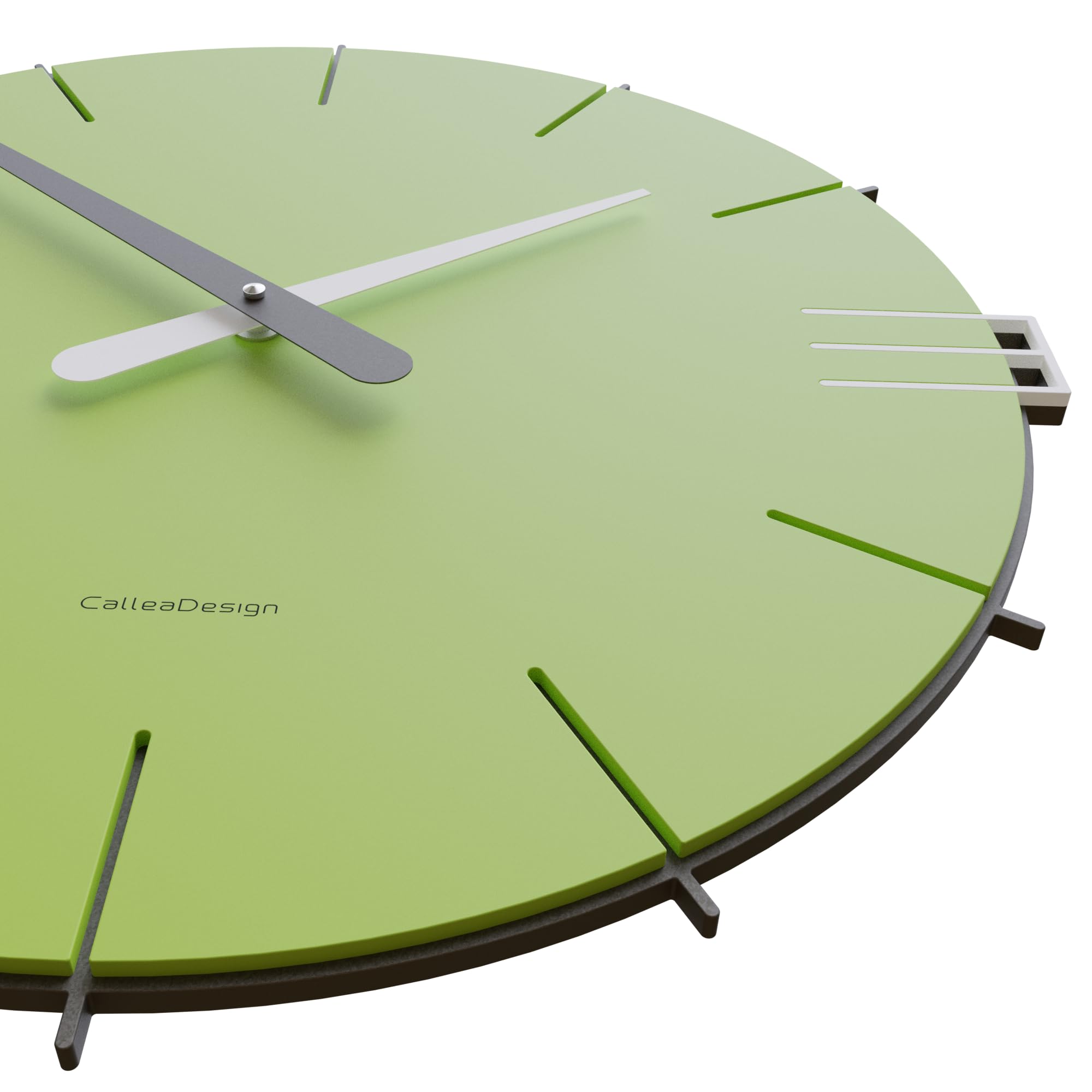 CalleaDesign 16.5 Inch Modern Wall Clock - Large Decorative Mike Clock in Apple Green for Living Room, Bedroom, Office & Home Decor