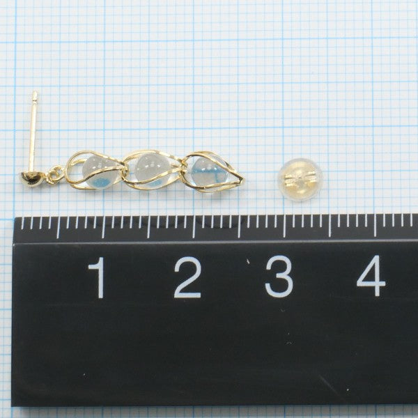 18K Yellow Gold Quartz Earrings for Women – Elegant Dangle Earrings with Natural Stone, Perfect for Weddings, Parties & Everyday Wear