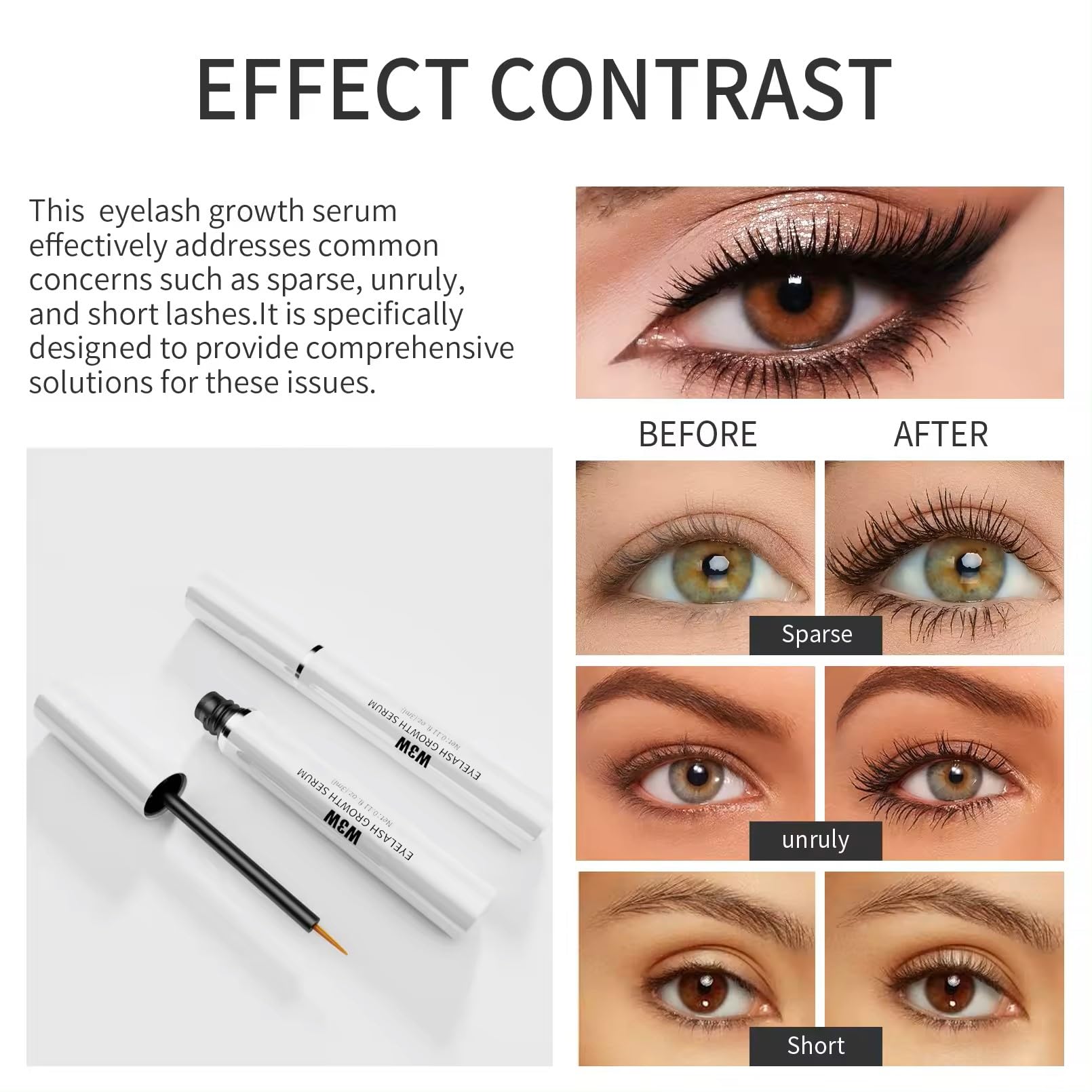 HOUSN Eyelash Growth Serum for Longer & Fuller Lashes - Natural & Professional Lash Enhancer Serum - Perfect for Daily Use, Special Occasions & Enhancing Natural Beauty