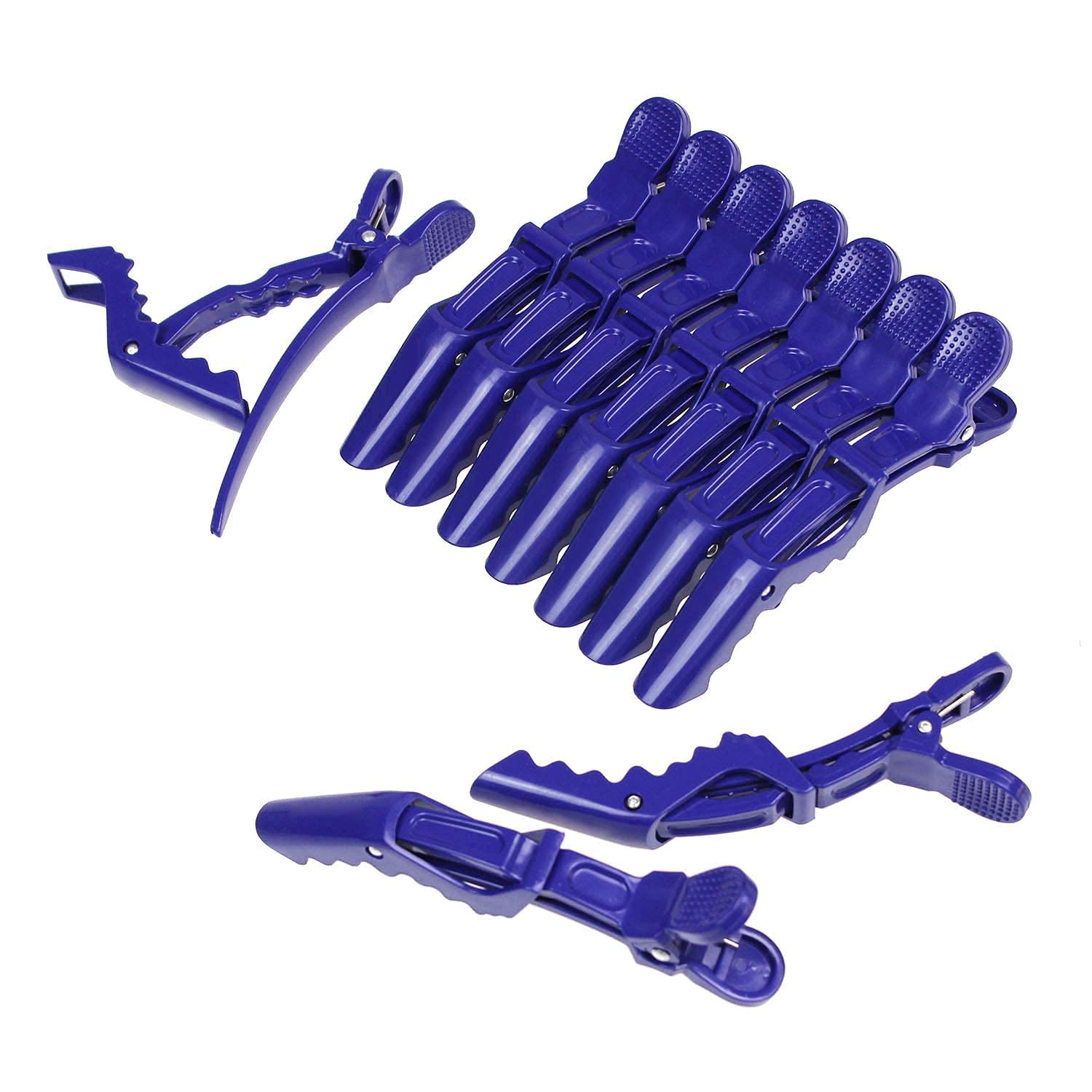 SIYAA Professional Alligator Hair Clips 6-Pack - Salon Quality Styling Clips for Hairdressing, Braiding & Extensions - Durable Plastic Gator Clips for Salon & Home Use (Blue)