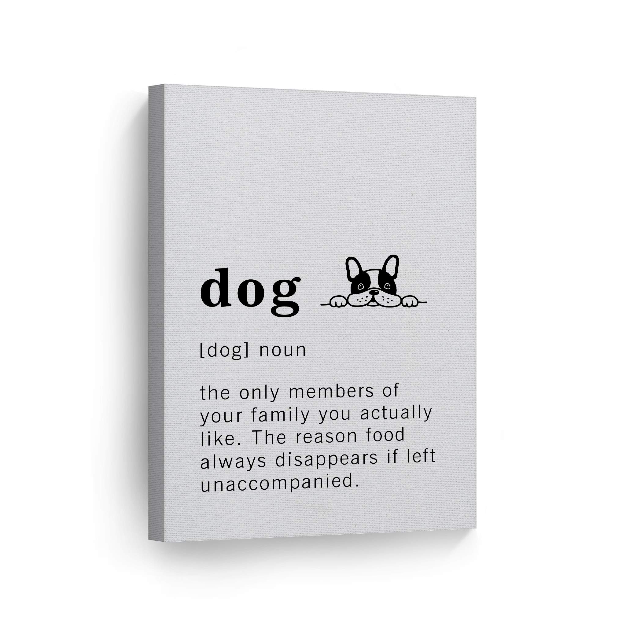 Funny Noun Dictionary Definition of Dog Canvas Print - Inspirational Quote Wall Art for Office, Living Room, Bedroom & Bathroom - Ready to Hang Home Decor (40x30 inches, Made in USA) - Perfect Gift for Dog Lovers & Unique Wall Decor for Pet-Friendly Spaces