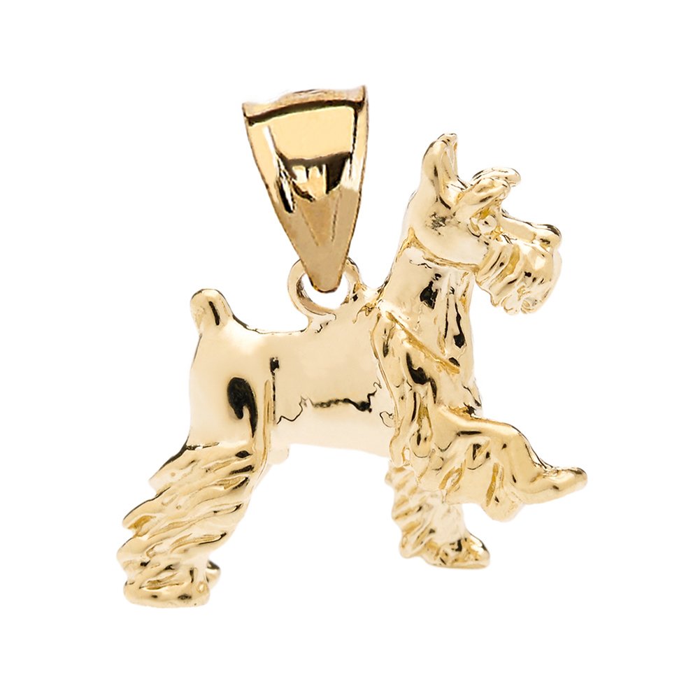 14k Gold Schnauzer Charm Necklace for Dog Lovers