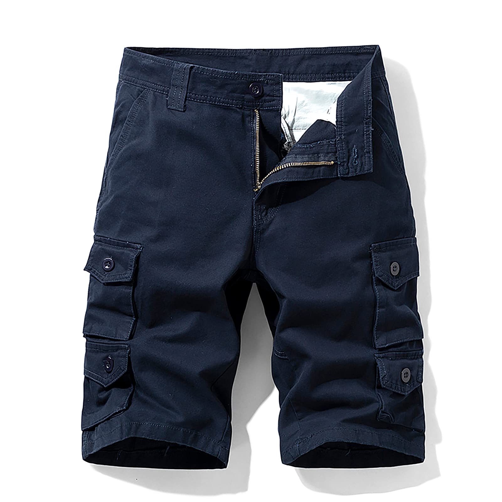 **Men's Athletic Shorts - Quick-Dry Solid Color Cargo Shorts with Multi-Pockets for Running, Gym, Yoga & Beach - Comfortable Workout & Casual Wear**