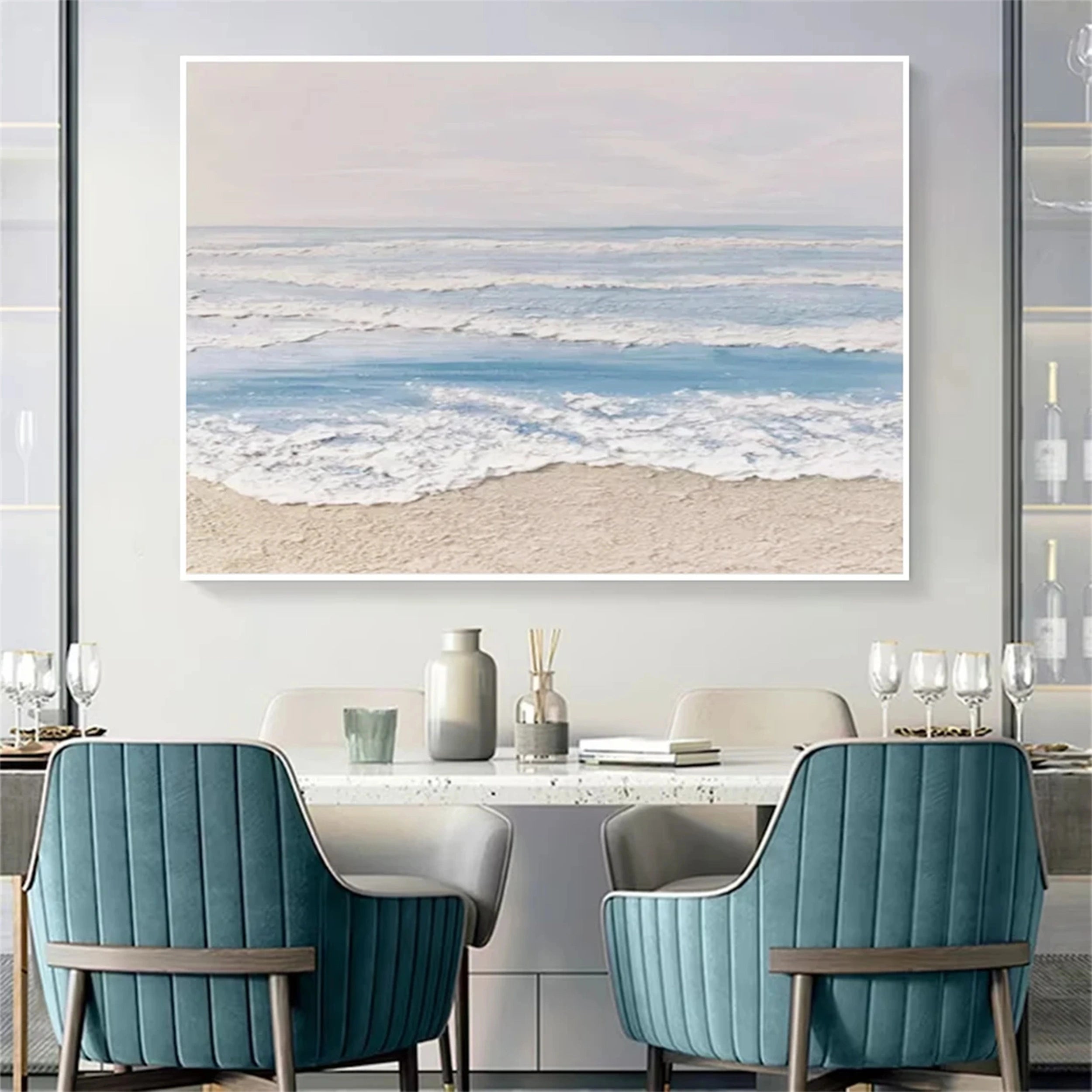 Ocean and Sky Painting #OS085 - Stunning Coastal Wall Art for Living Room, Bedroom & Office Decor