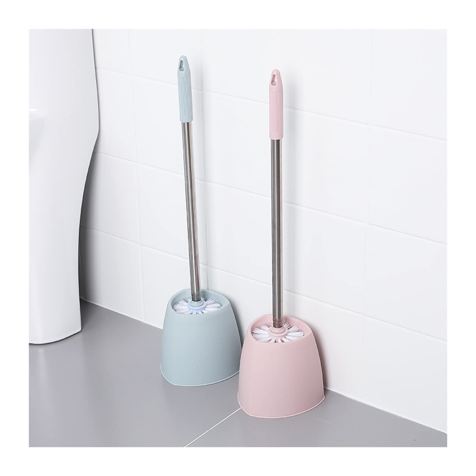TOMYEUS Toilet Brush Set - Wall Mounted Bathroom Cleaning Brush with No Dead Corners, Durable Household Toilet Cleaning Kit with Holder (Color: D) - Perfect for Small Bathrooms, Apartments, and RVs