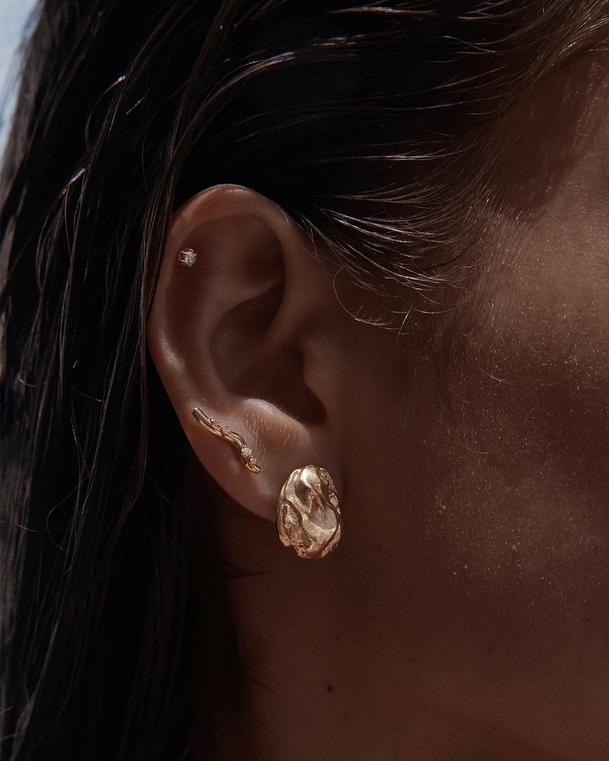 18K Gold Vermeil Chasing Tides Earrings for Women - Elegant Wave Design Dangle Earrings - Perfect for Beach Weddings, Date Nights & Special Occasions