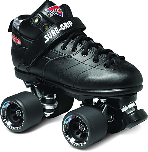 Sure-Grip Rebel Roller Skates - Premium Quad Roller Skates for Women & Men - Outdoor & Indoor Skating - Perfect for Rinks, Parks & Fitness (Black/White)