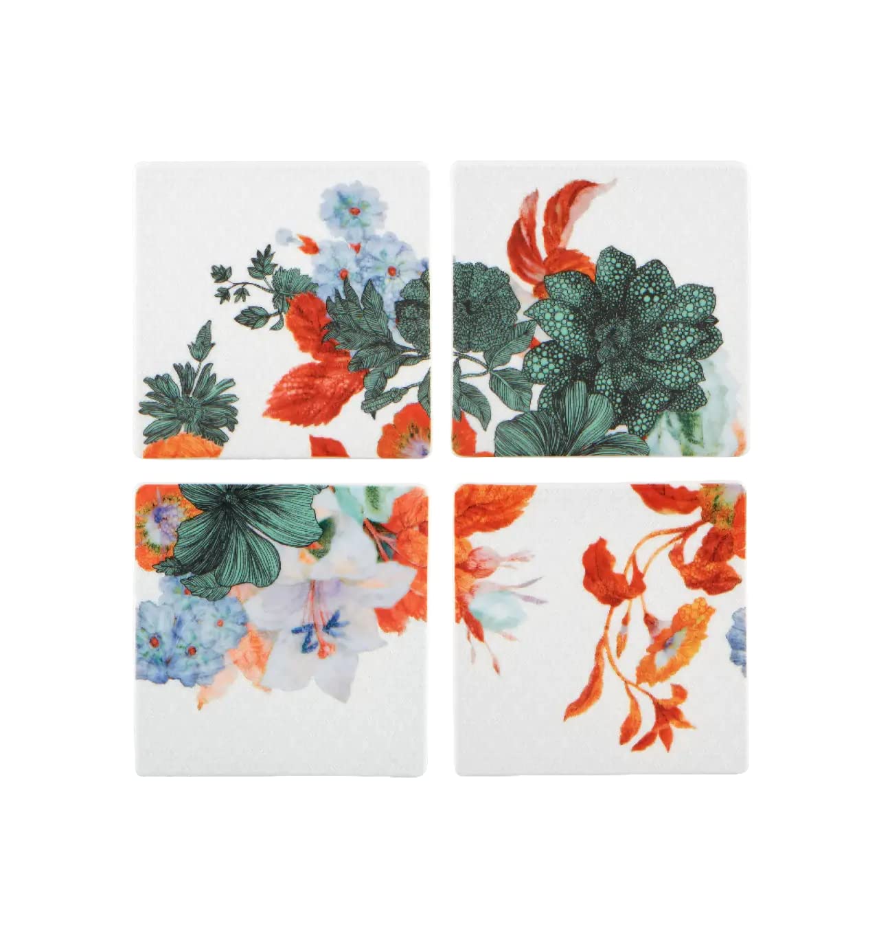 Vista Alegre Duality Coasters Set of 4 - Premium Ceramic Drink Coasters for Coffee, Wine & Cocktails - Elegant Home & Bar Accessories