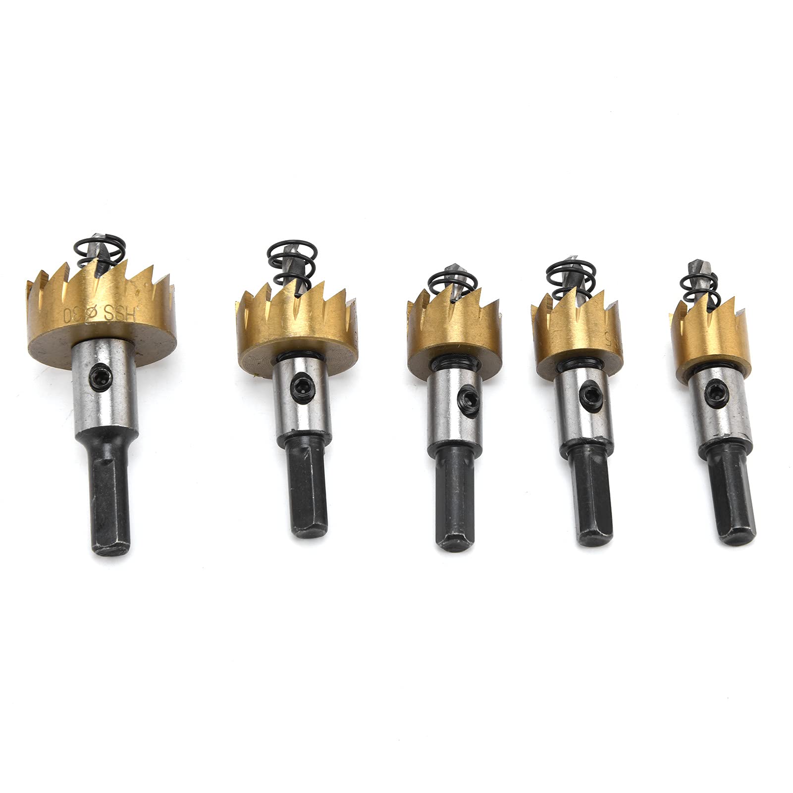 GOWENIC 5Pcs High-Speed Steel Hole Saw Kit - Precision Cutting Aluminum Drill Bit Set for Electric Drills | Perfect for Metal, Wood & Plastic DIY Projects, Home Renovation & Professional Use