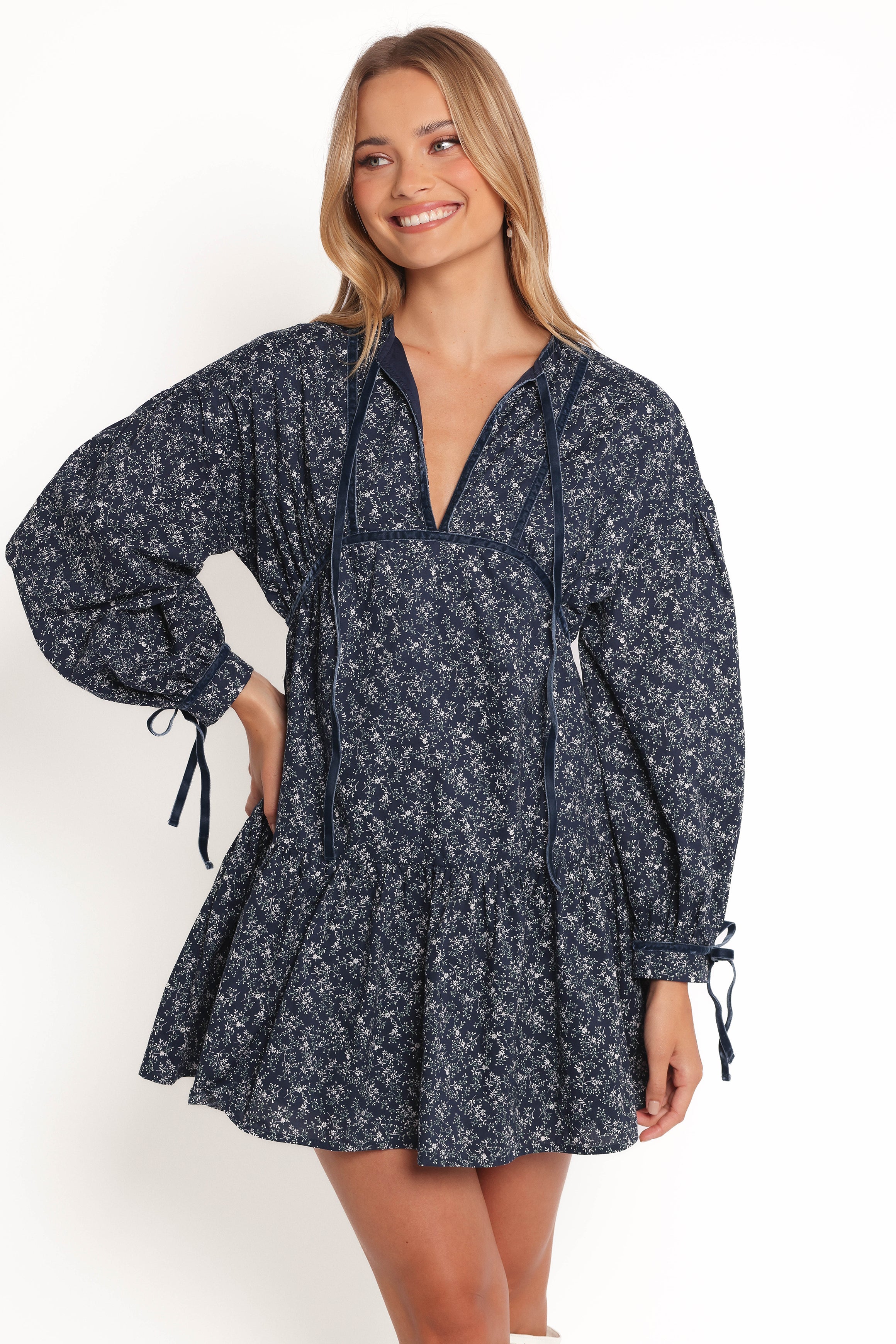 Brooklyn Mini Dress - Blue Floral Print Summer Dress for Women | Casual Party, Beach Vacation & Date Night Outfit