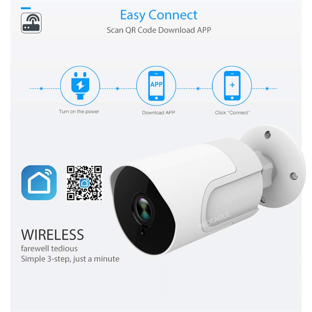 DMNSDD 1080P Outdoor Security Camera with WiFi, Two-Way Audio & Motion Detection - Tuya Smart Life Compatible Wireless IP Camera for Home Surveillance (Ideal for Monitoring Front Yard, Backyard & Driveway)
