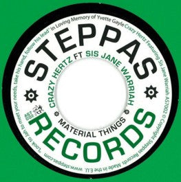 Crazy Hertz Ft Sis Jane Warriah – Material Things Vinyl Record | Steppas AS7002 | Reggae & Dub Music for DJs, Collectors & Music Lovers