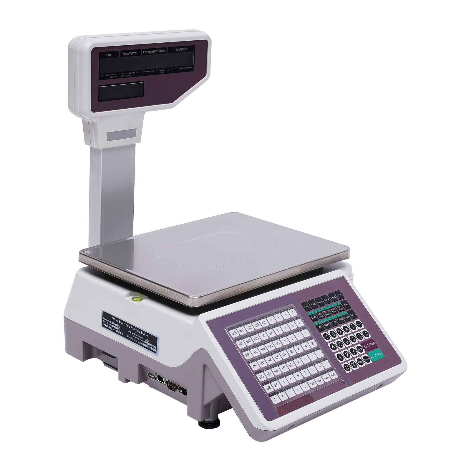 Electronic Cash Register Scale with Double-Sided Display - Commercial Barcode Weighing Machine for Supermarkets, Fruit Stores & Retail Shops - Perfect for Checkout Counter, Inventory Management and Price Labeling