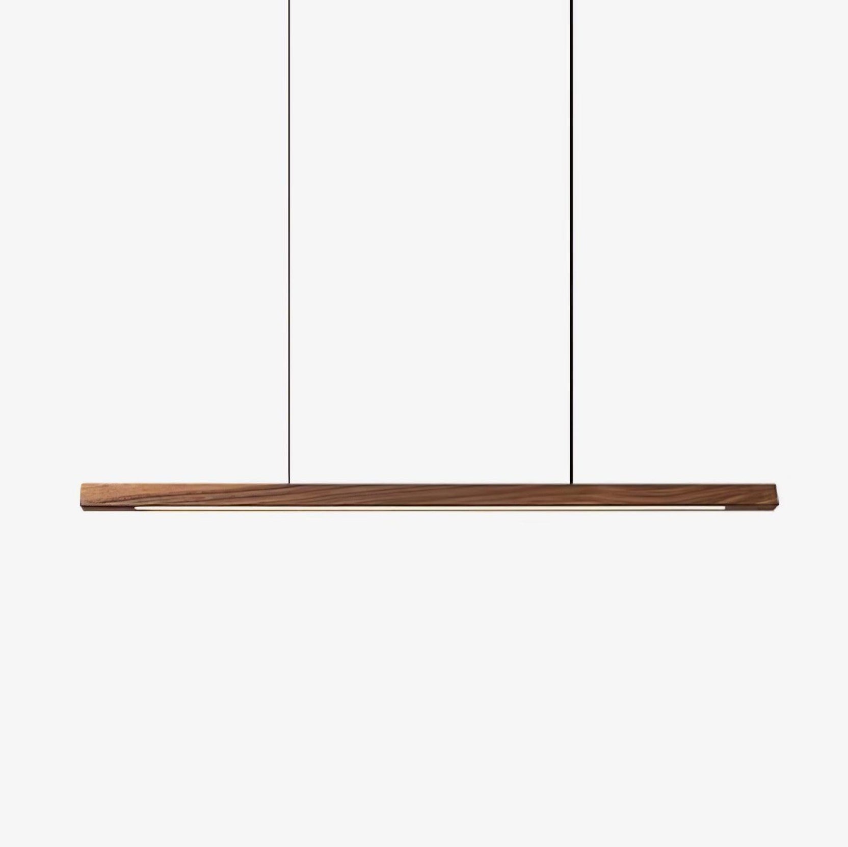 Modern Linear Wooden Pendant Light - Sleek Scandinavian Style Wood Chandelier for Kitchen Island, Dining Room & Living Room Lighting
