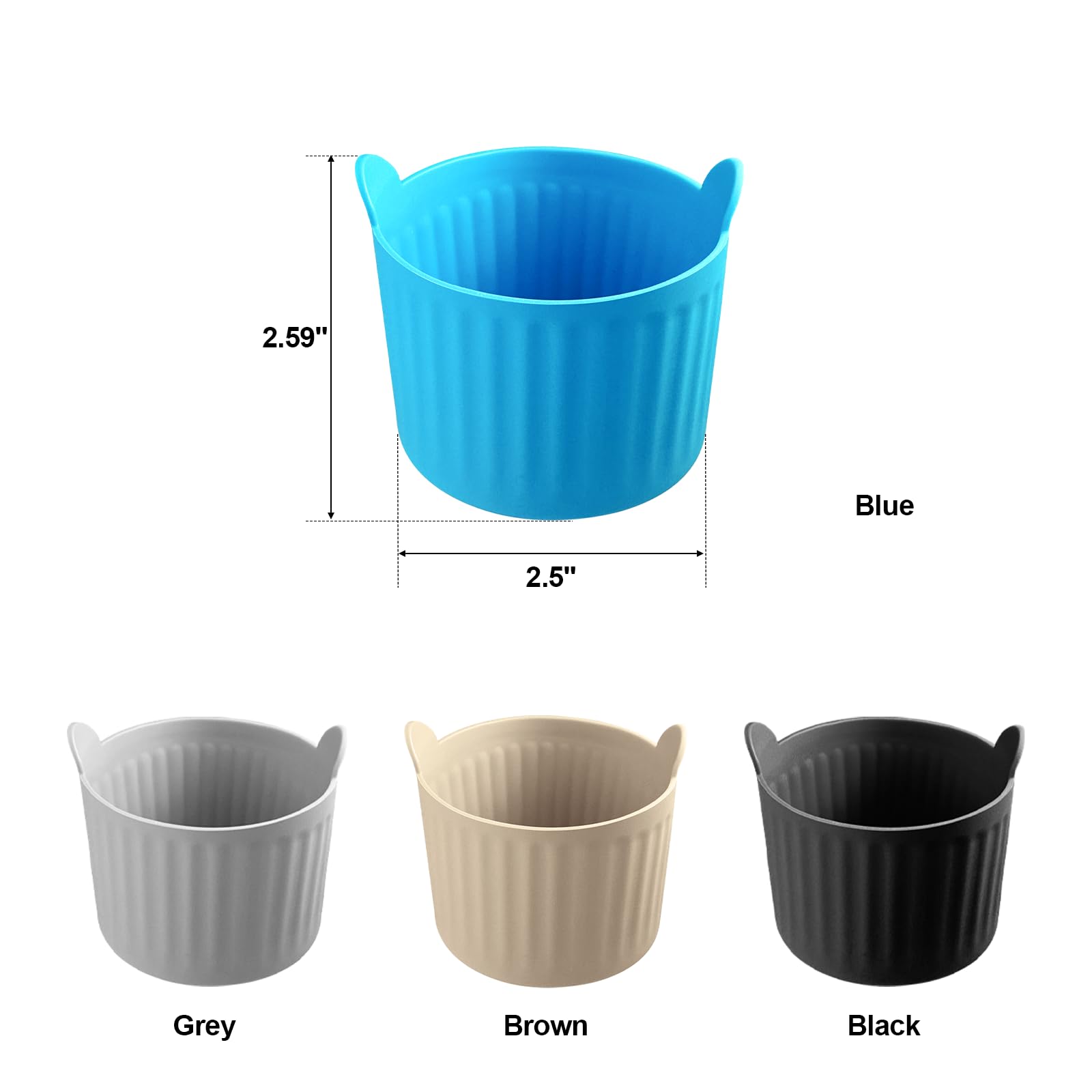 8-Piece Premium Food-Grade Silicone Air Fryer Baking Ramekins - Non-Stick Reusable Mold Cups for Eggs, Cupcakes, Muffins, Puddings, Tarts & Custards - Perfect Air Fryer Accessories for Healthy Cooking & Meal Prep