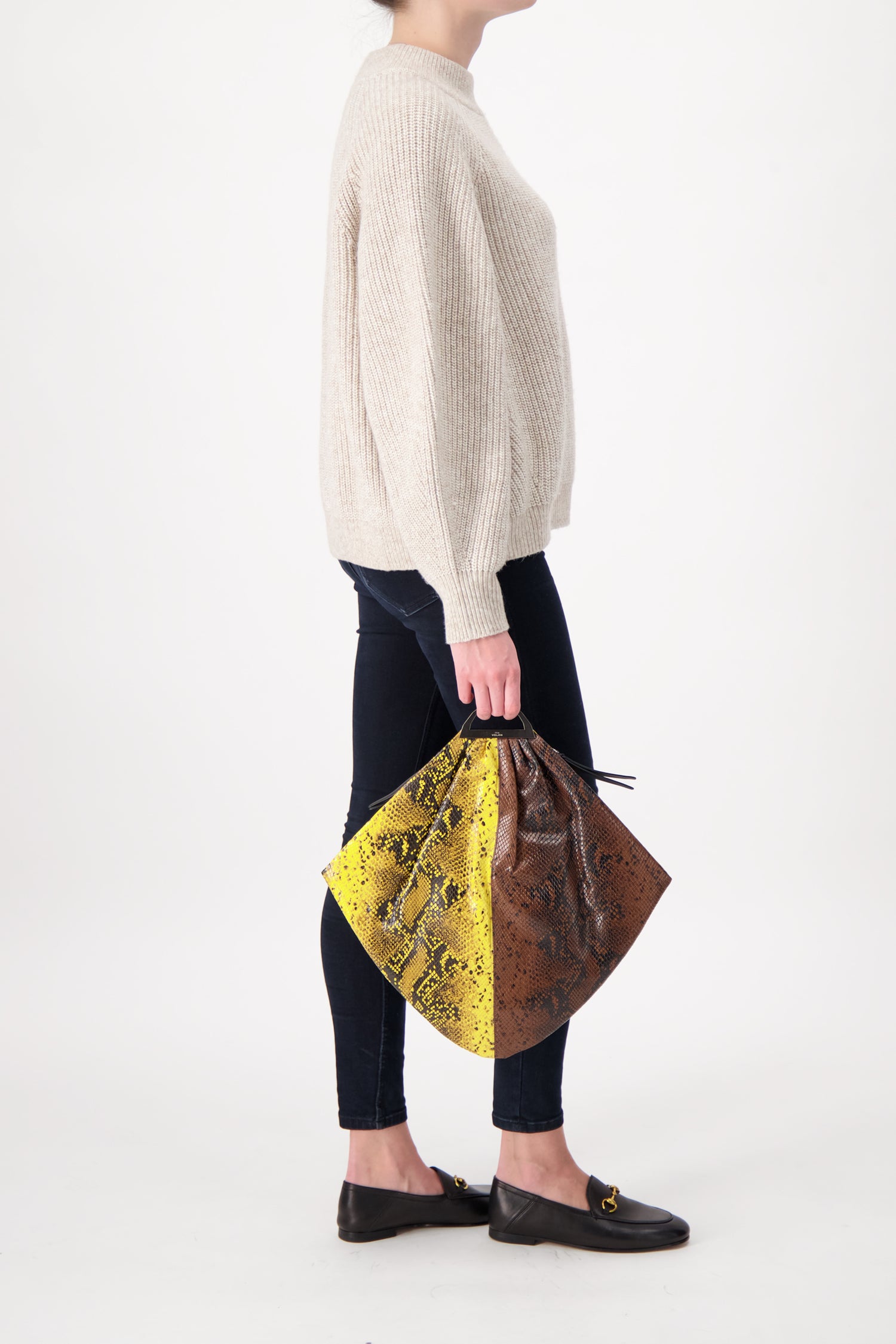 Volon Python Print Gao Bag - Stylish Designer Handbag for Women | Perfect for Work, Travel & Evening Events