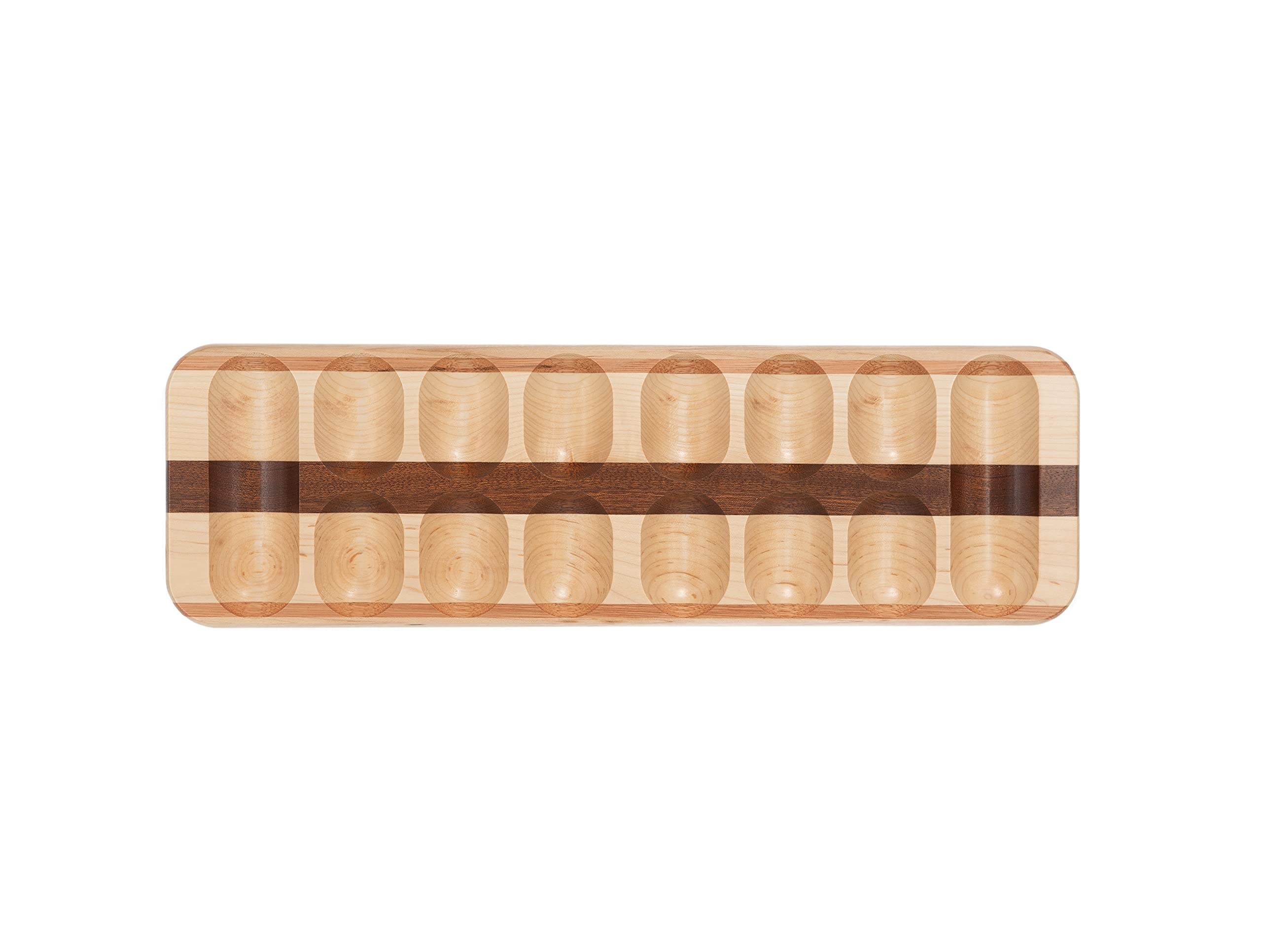 Mancala African Stone Board Game - Classic Wooden Strategy Game with Bold Stripes for Family Fun & Educational Play