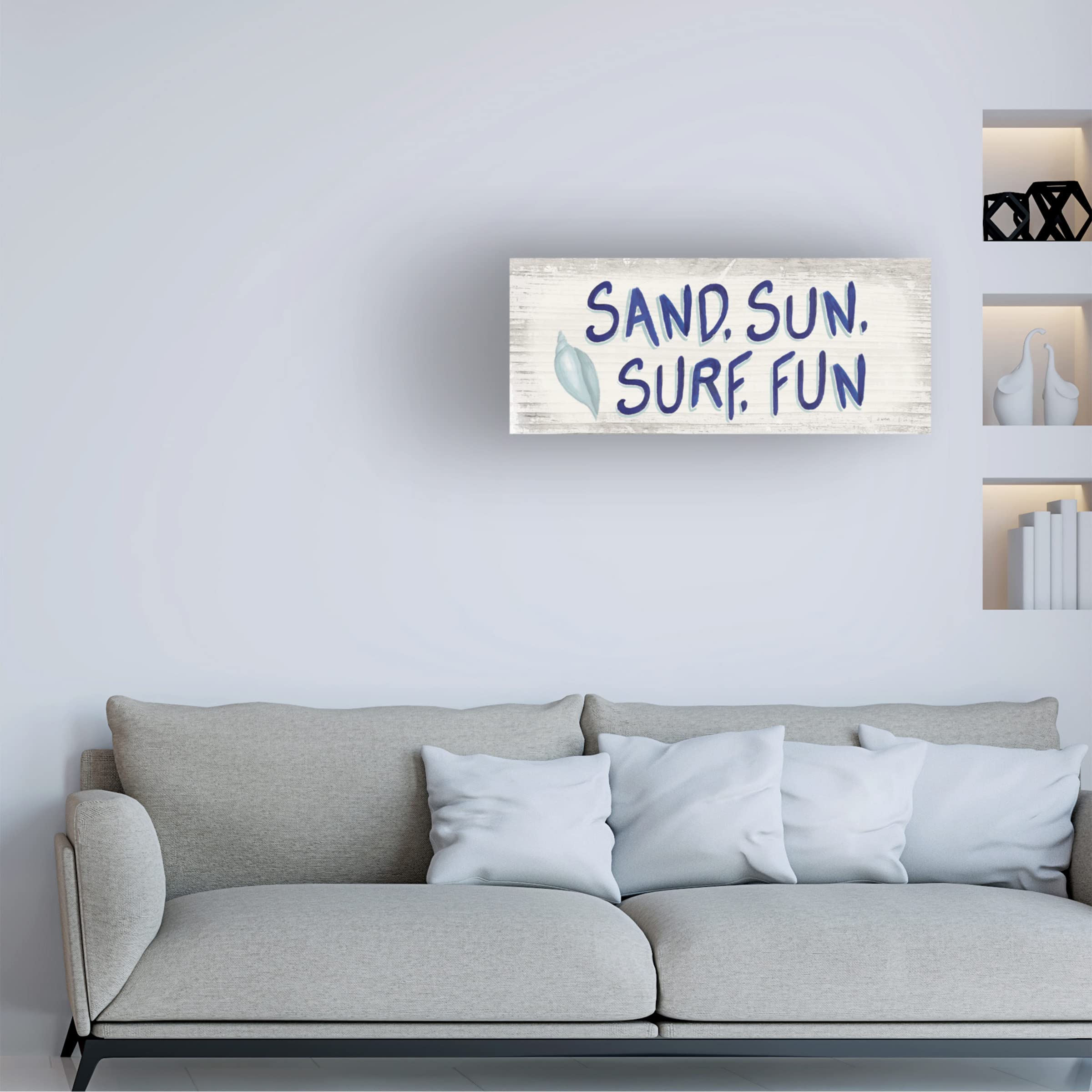 James Wiens 'Beach Time VIII' Canvas Wall Art Print - Coastal Beach Painting for Living Room, Bedroom & Office Decor - Handmade Canvas Artwork for Home & Gifts