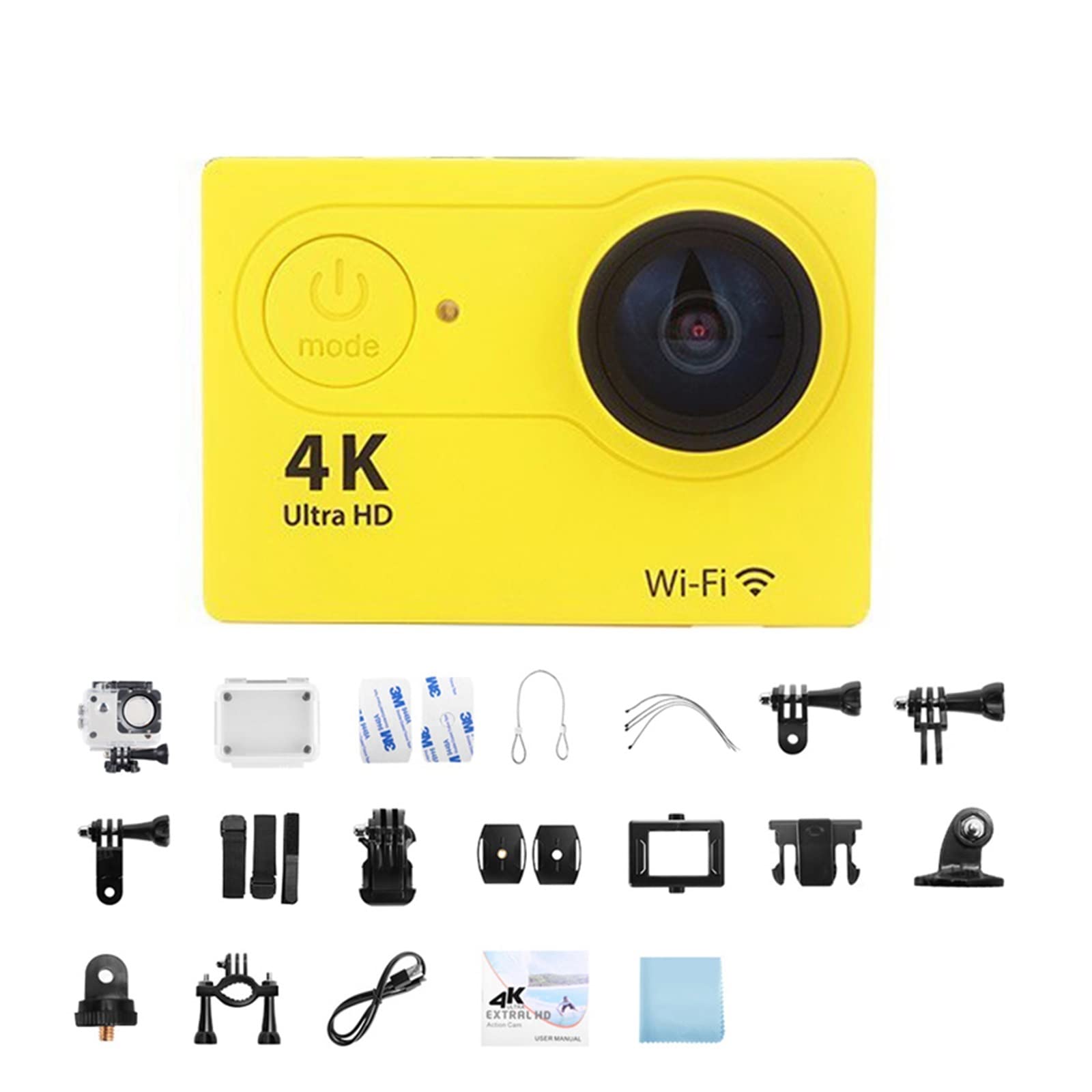4K Action Camera with Stabilization - Waterproof Sports Camera for Outdoor & Underwater Recording