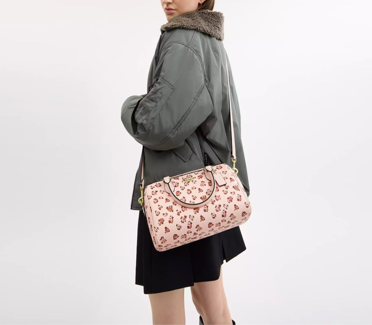 NWT Coach Rowan Satchel Bag with Rose Print - Stylish Crossbody Purse for Women, Perfect for Work, Travel & Everyday Use