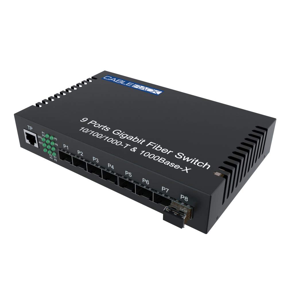 8 Port SFP Unmanaged Ethernet Optical Switch with Multimode SFP Module - High-Speed Network Switch for Home Office, Data Center & Enterprise Networking