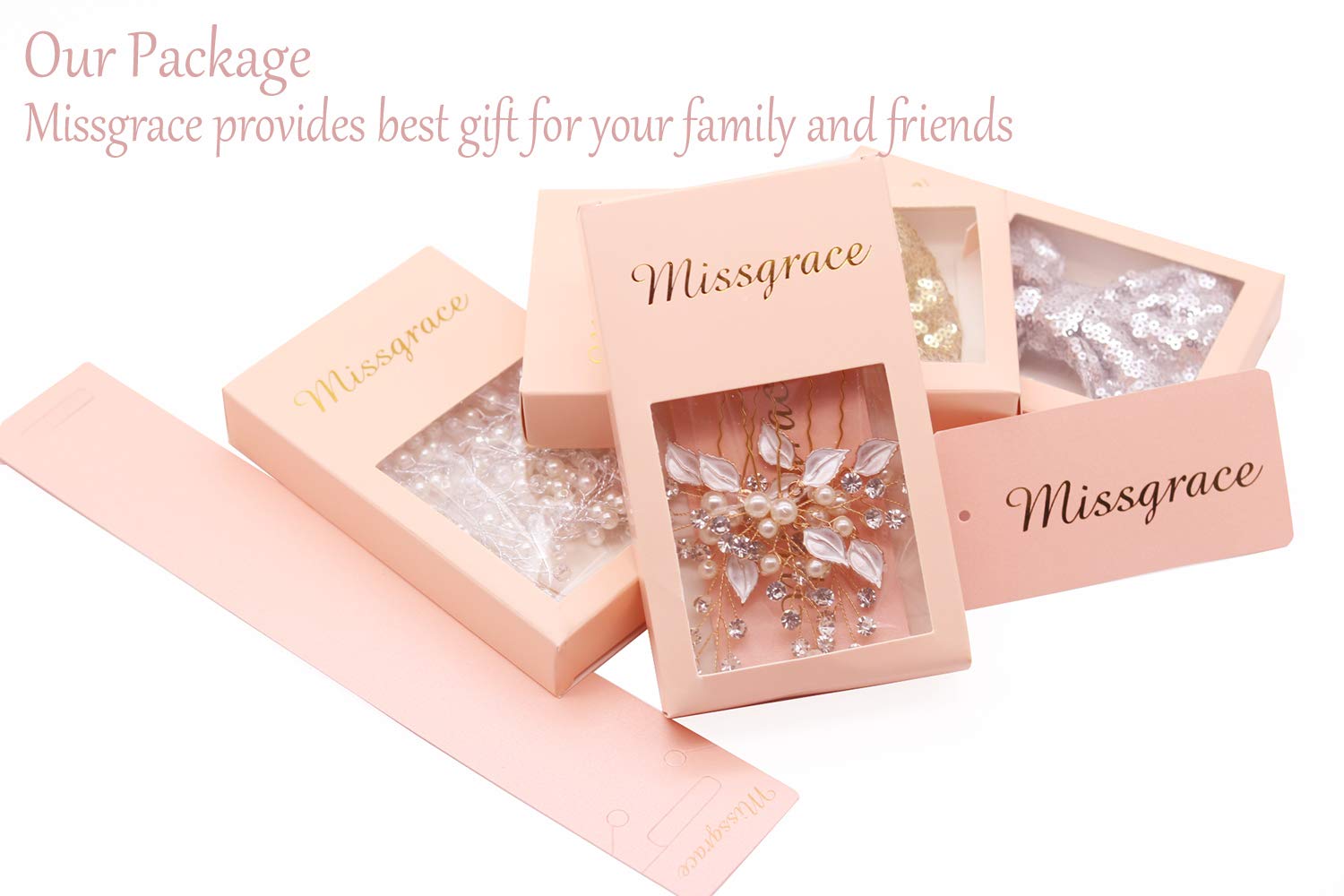 Missgrace Rose Gold Crystal Hair Comb for Women – Bridal Headpiece with Rhinestones – Wedding Accessory for Brides, Prom, and Special Occasions
