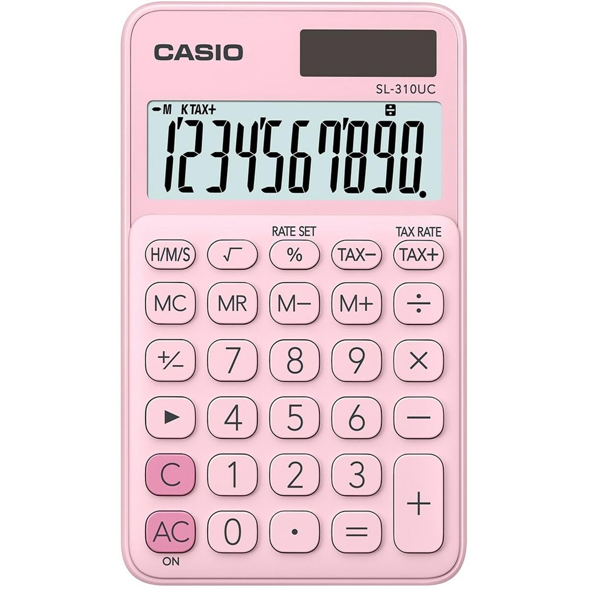 Casio SL-310UC PK Pink Pocket Calculator - Compact & Lightweight for School, Office, and Everyday Math Calculations