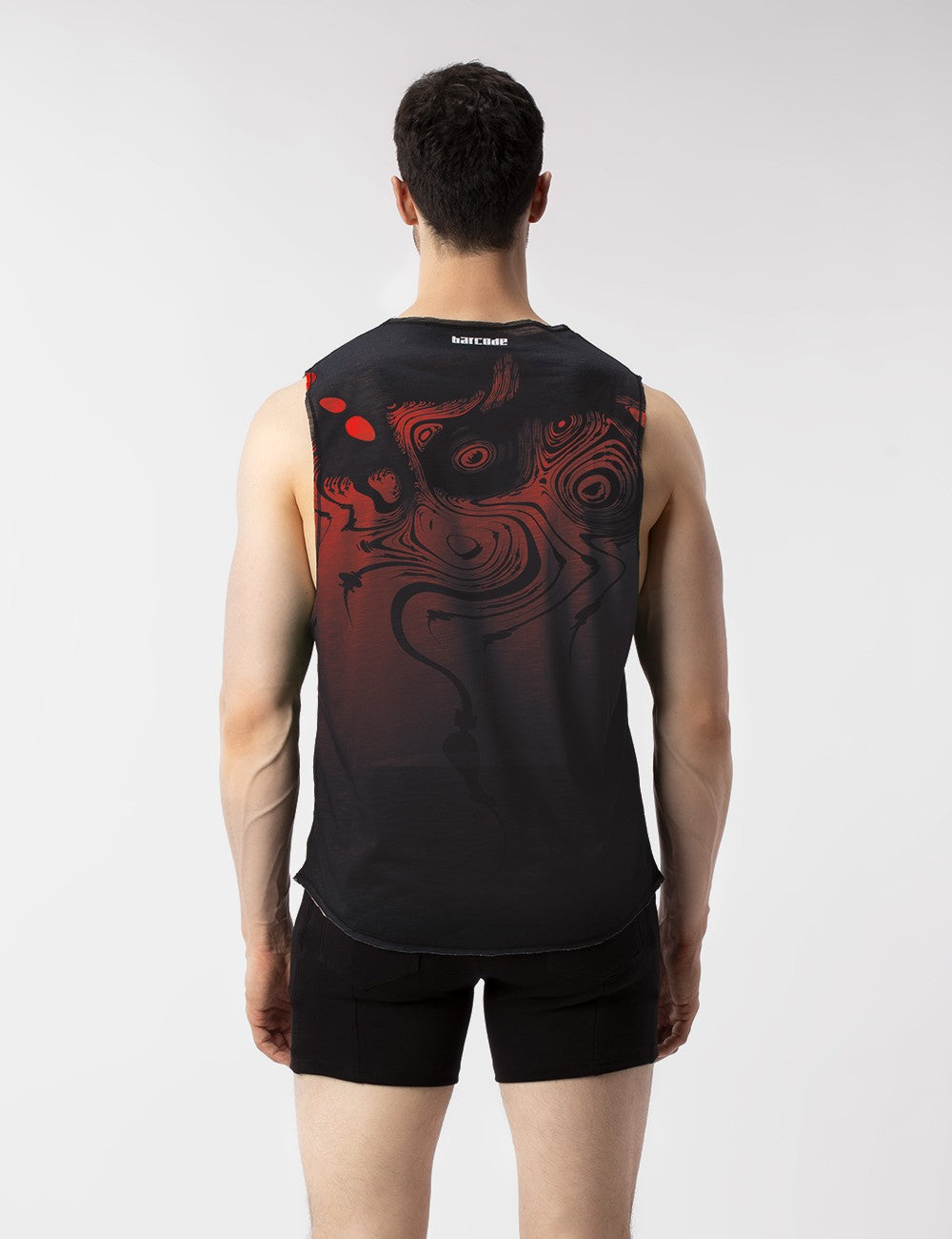Barcode Berlin Keta Muscle Tank Top for Women - Red & Black Sleeveless Workout Shirt | Gym, Running, Yoga & Casual Wear