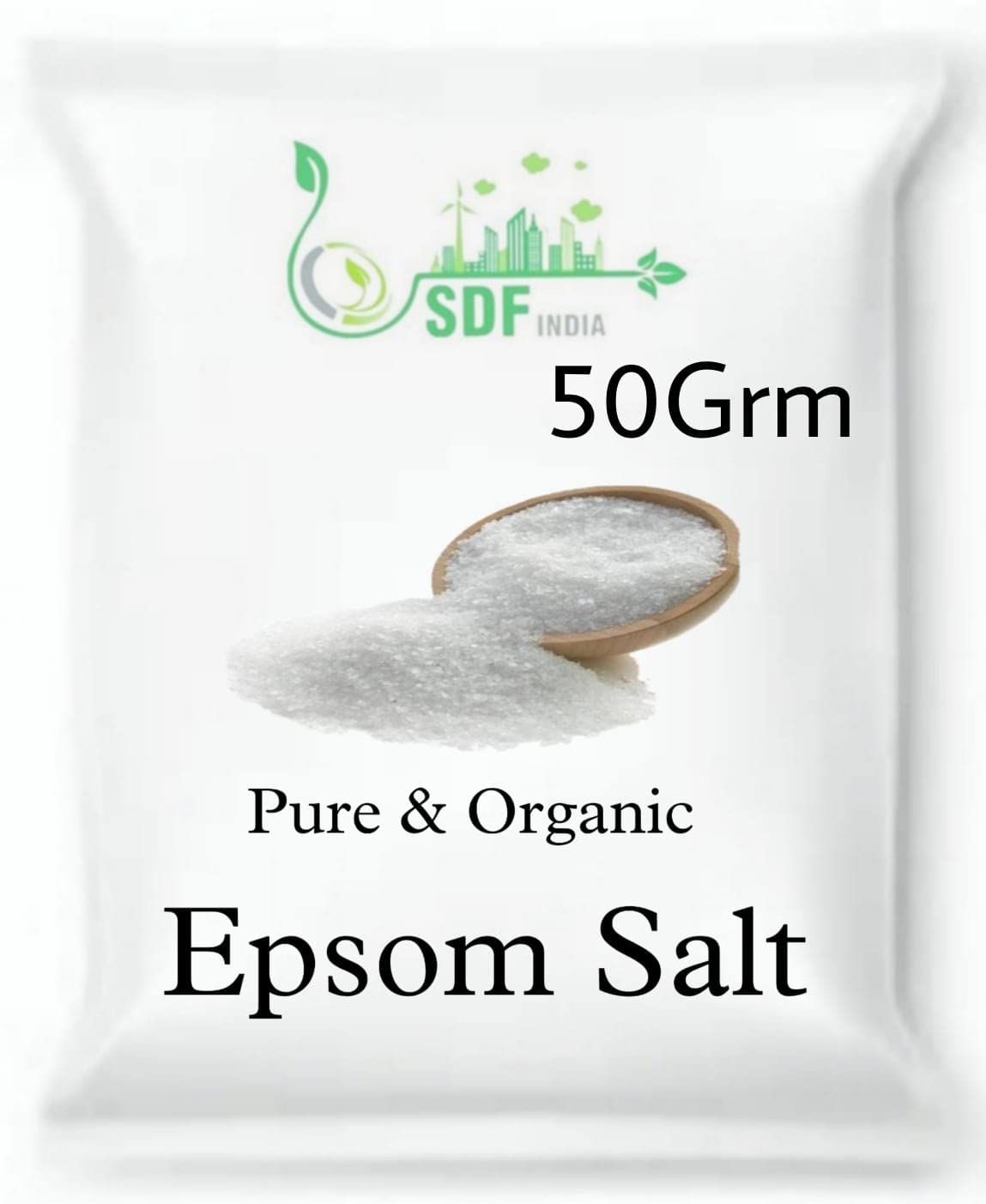 Organic Epsom Bath Salt for Muscle Relief & Pain Relief - 50g Magnesium Sulfate for Foot Soak, Relaxation & Plant Care | Perfect for Spa Day, Post-Workout Recovery & Gardening