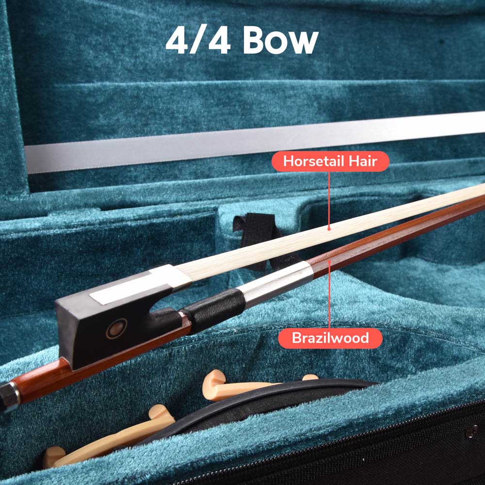 TheLAShop BV200A 4/4 Full Size Maple Wood Student Violin with Bow & Case - Perfect for Beginners, School Orchestra & Music Practice