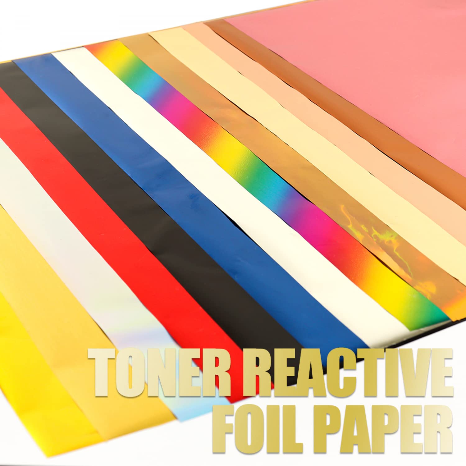 100PCS Glimmer Hot Foil Sheets - Metallic Variety Pack with Vibrant Colors | 7.9x11.4 Inch Toner Reactive Foil for Laser Printers & Laminators | Perfect for Scrapbooking, Card Making, DIY Paper Crafts and Gift Wrapping