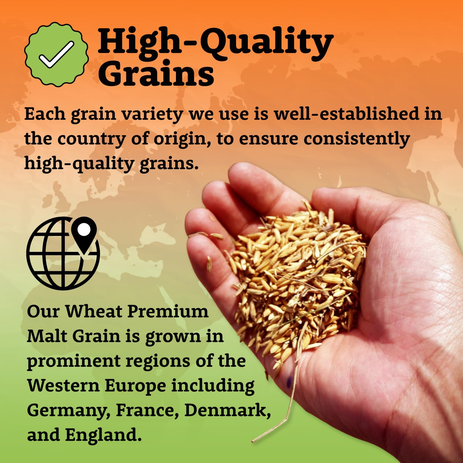 Premium 6-Row Wheat Malt for Homebrewing - Western Europe Grown Crushed Grain (10lb/2.5L) | Brew Pale to Dark Wheat Beer | Perfect for Craft Beer, Home Brew Kits & DIY Beer Making