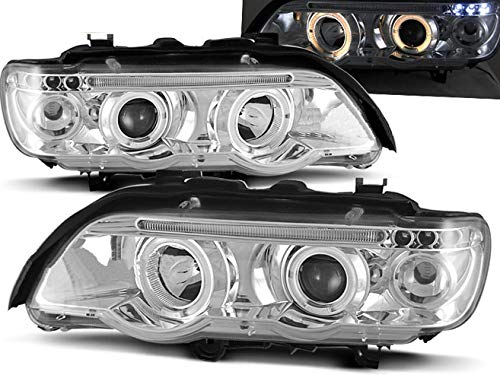 BMW X5 E53 Headlights (1999-2003) - Angel Eyes Set for Night Driving